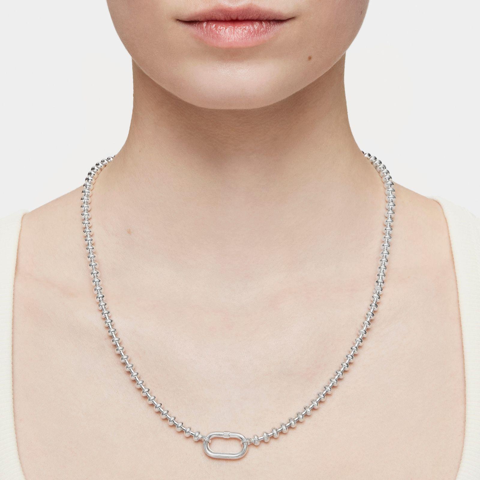 Collar corto de plata con motivos bola 51,5 cm Hold Oval-3