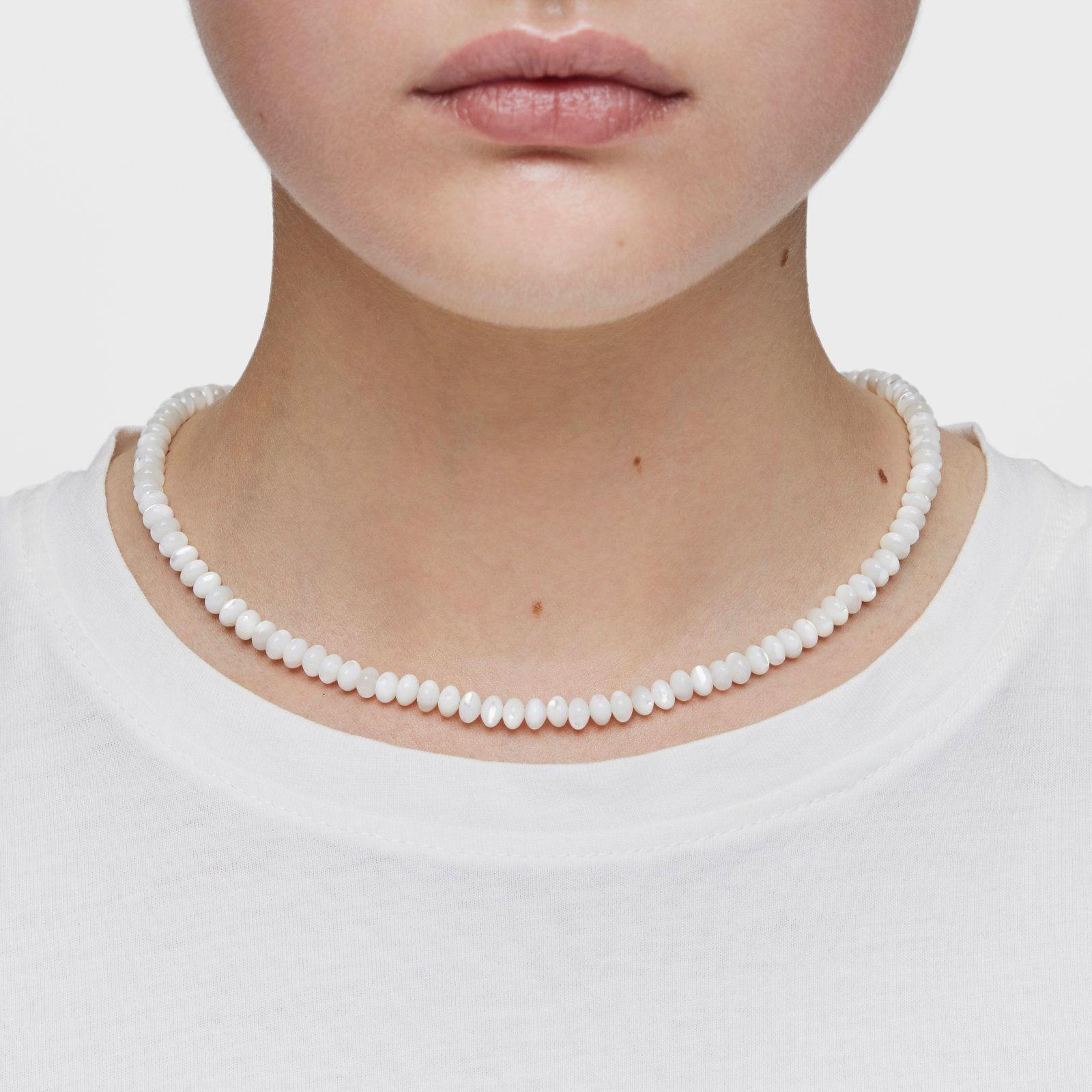 Collar corto de plata y nácar Basic Colors-2