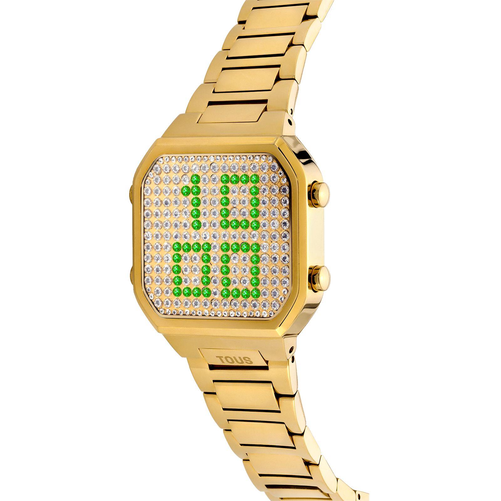 Reloj digital con brazalete de acero y caja con leds D-BEAR-1
