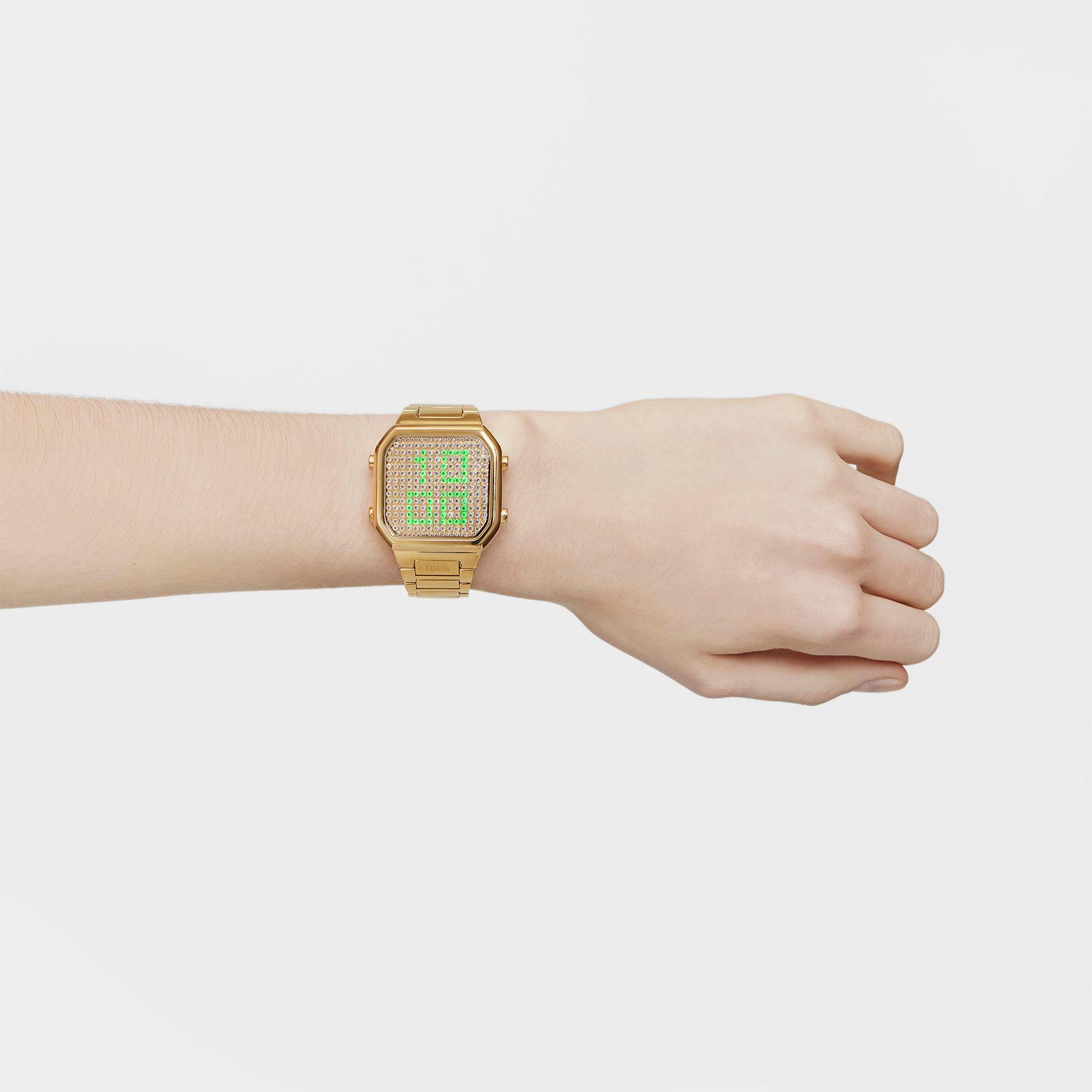 Reloj digital con brazalete de acero y caja con leds D-BEAR-7