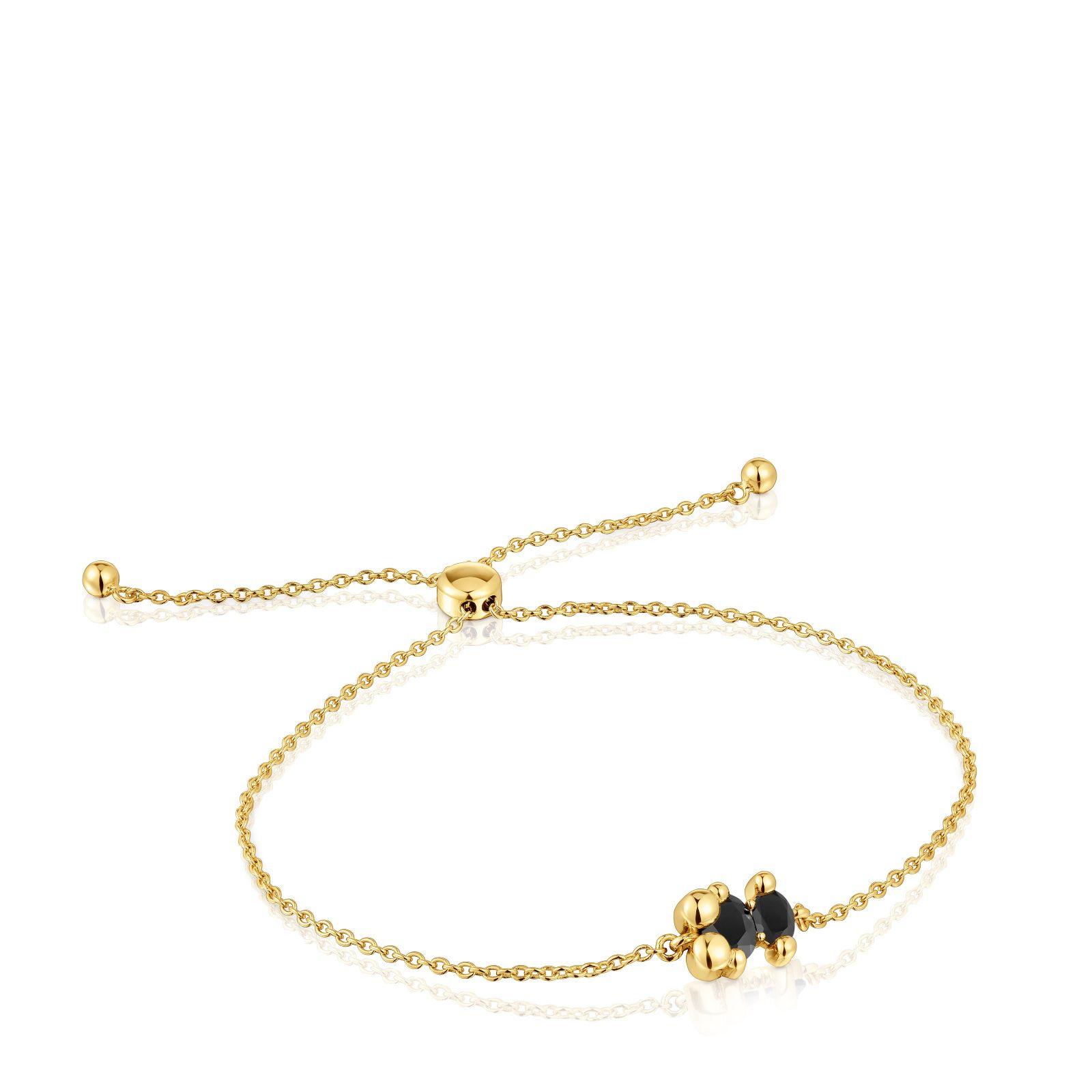 Pulsera oso Color Bear oro 18 kt, plata y ónix-0