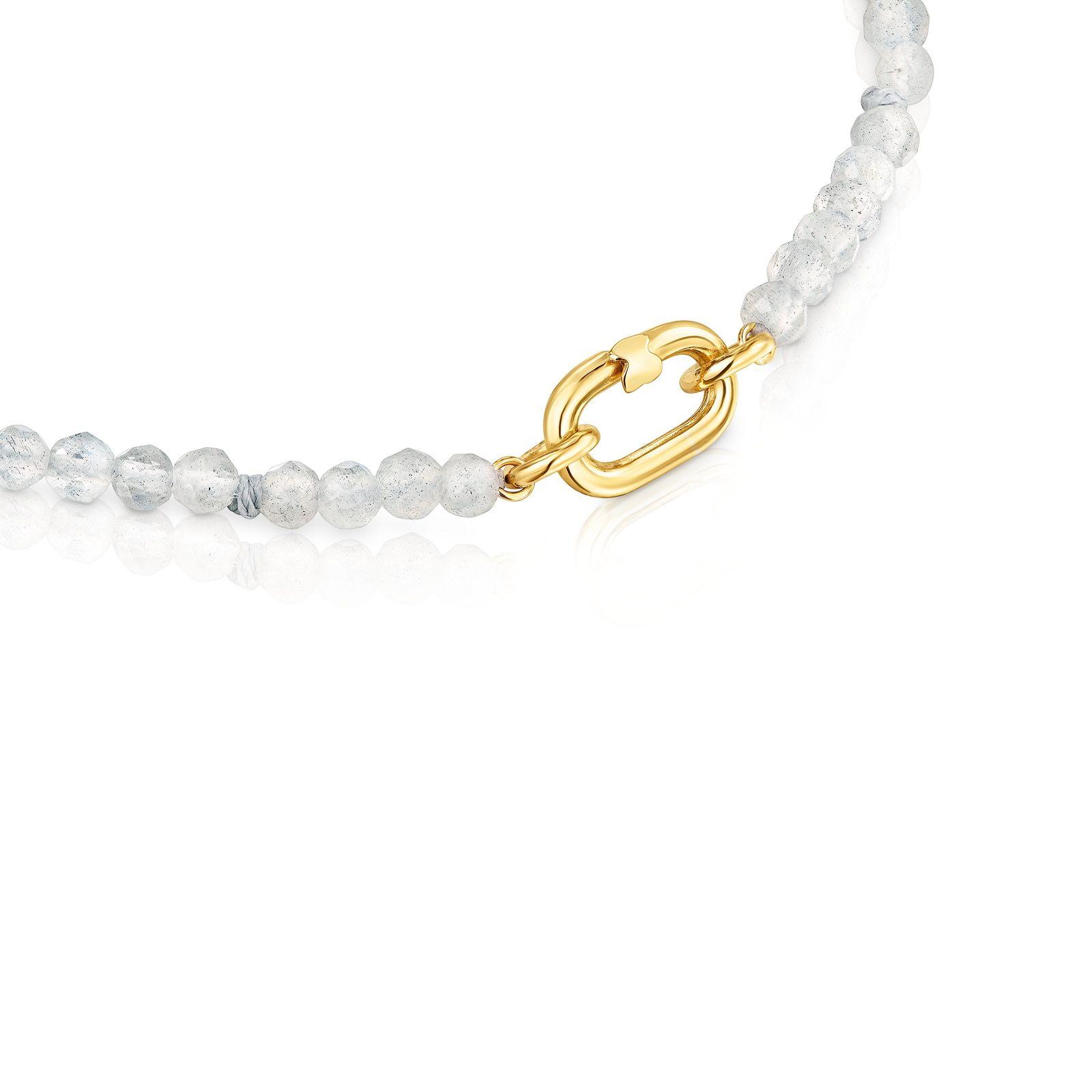 Pulsera de oro y labradorita Hold Oval-2