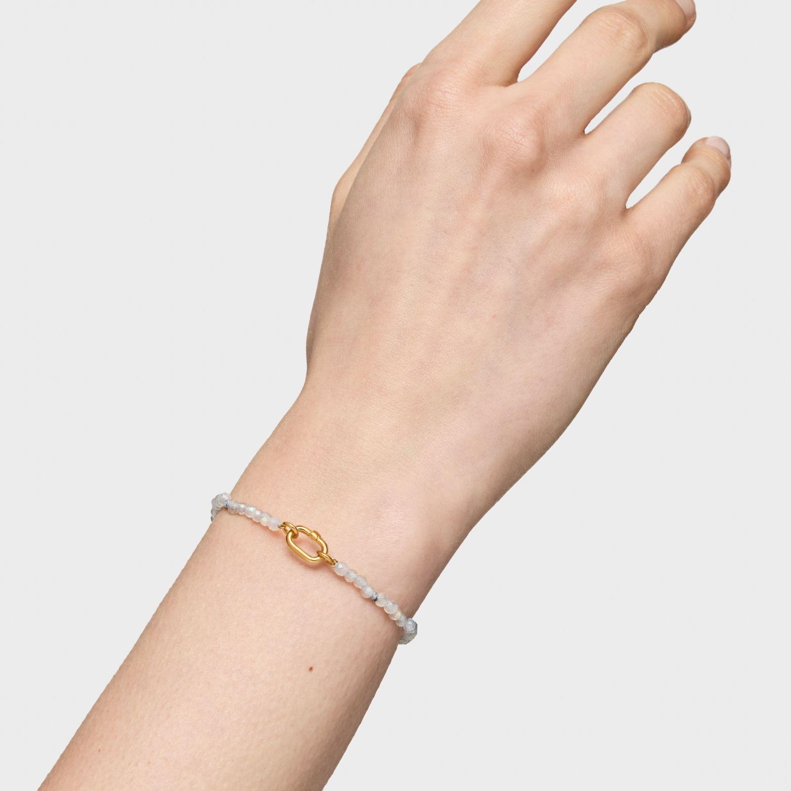 Pulsera de oro y labradorita Hold Oval-5