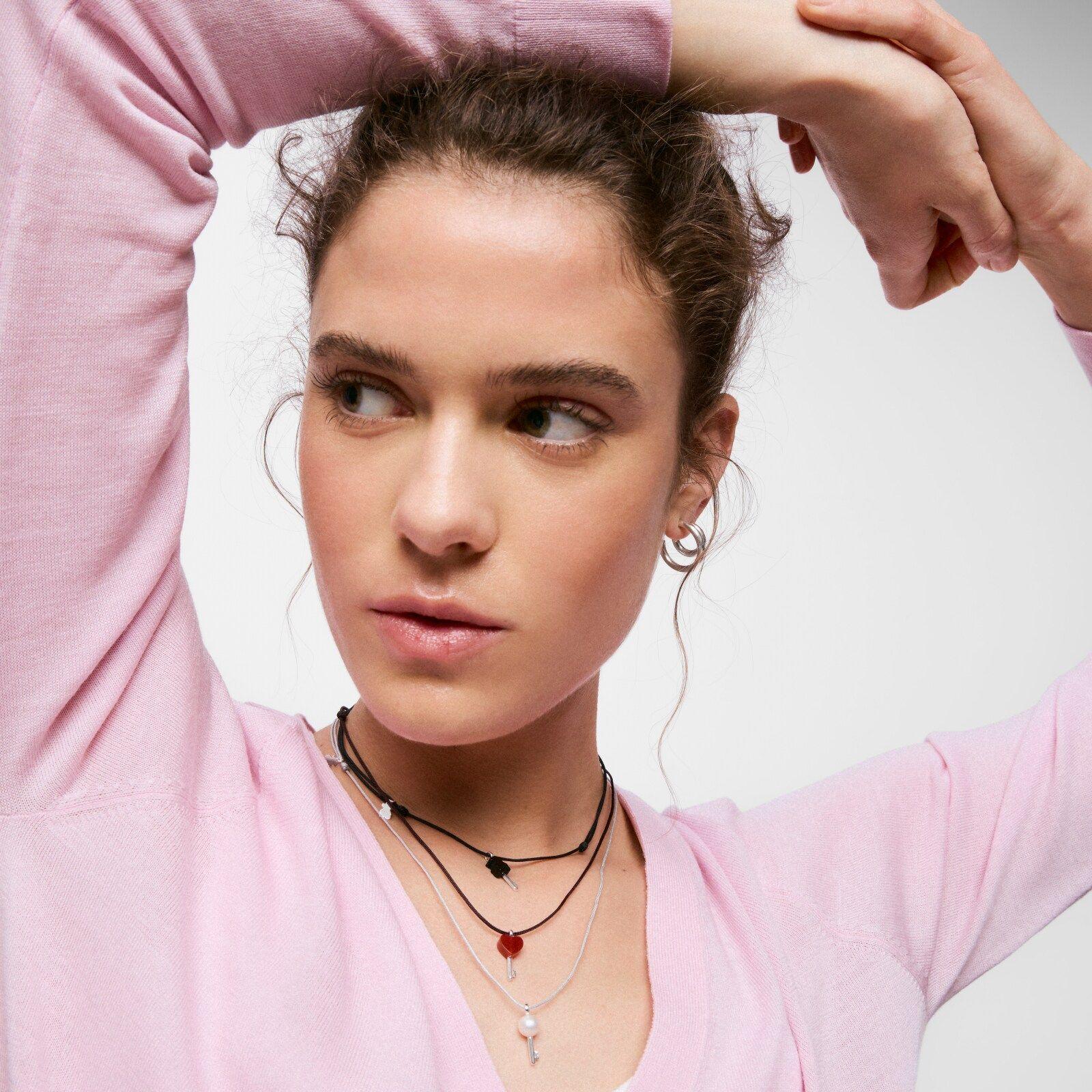 Collar de plata, nylon negro y ónix TOUS Unlock-3