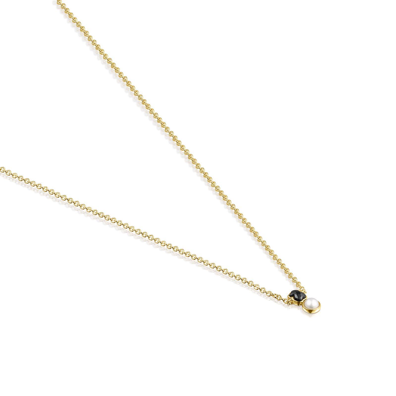 Collar Tous Glory de Plata Vermeil con Ónix y Perla-2