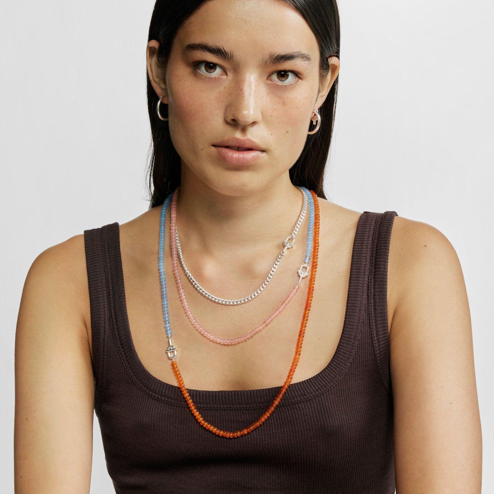 Collar de plata y calcedonia tratada naranja TOUS MANIFESTO-6