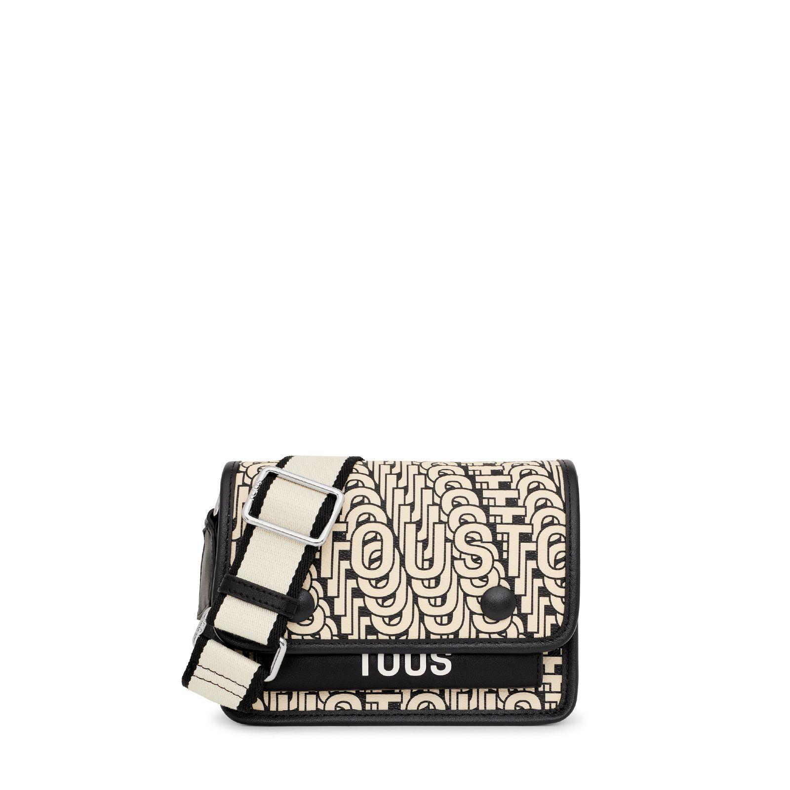 Bandolera pequeña Audree beige y negra TOUS Vera-0