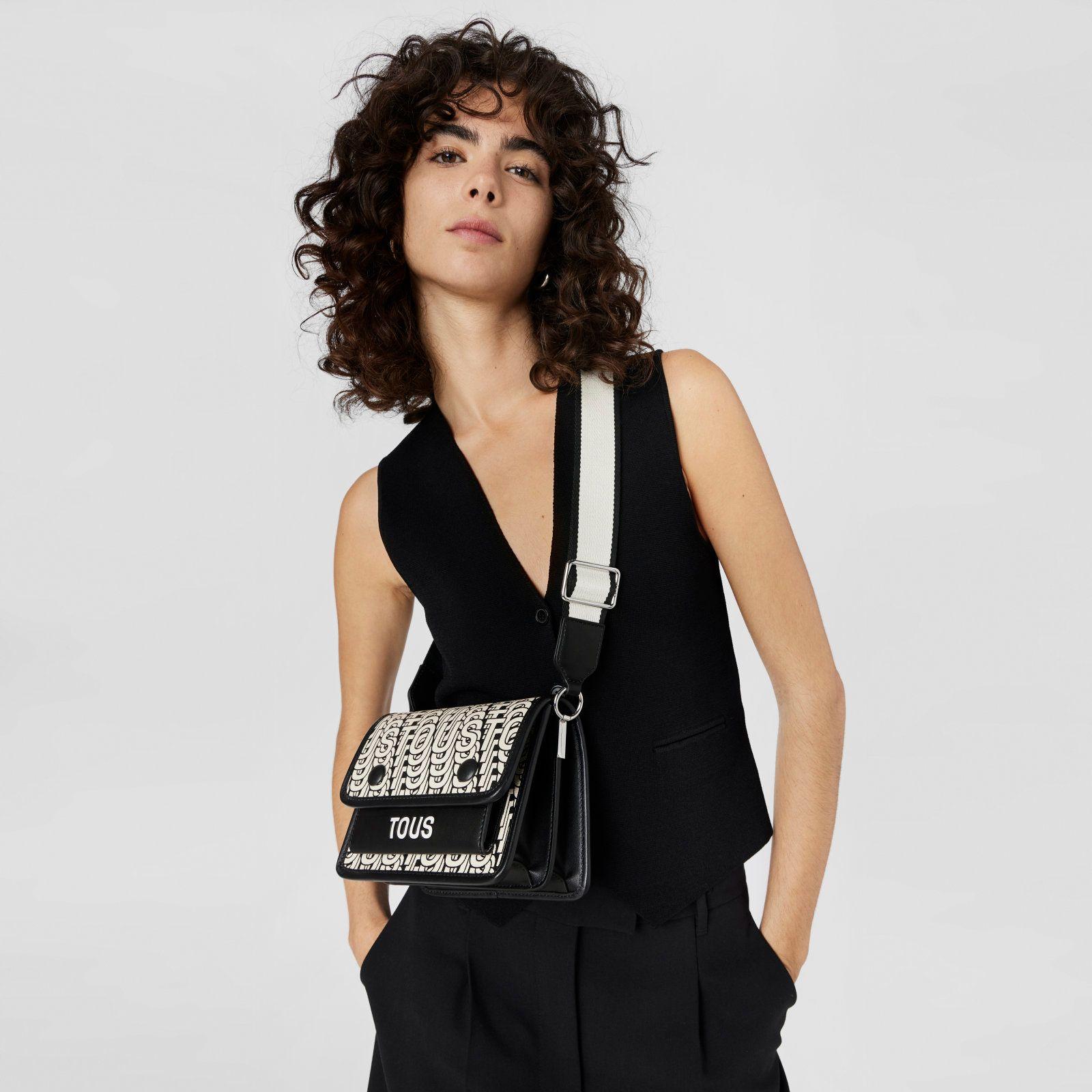 Bandolera pequeña Audree beige y negra TOUS Vera-2