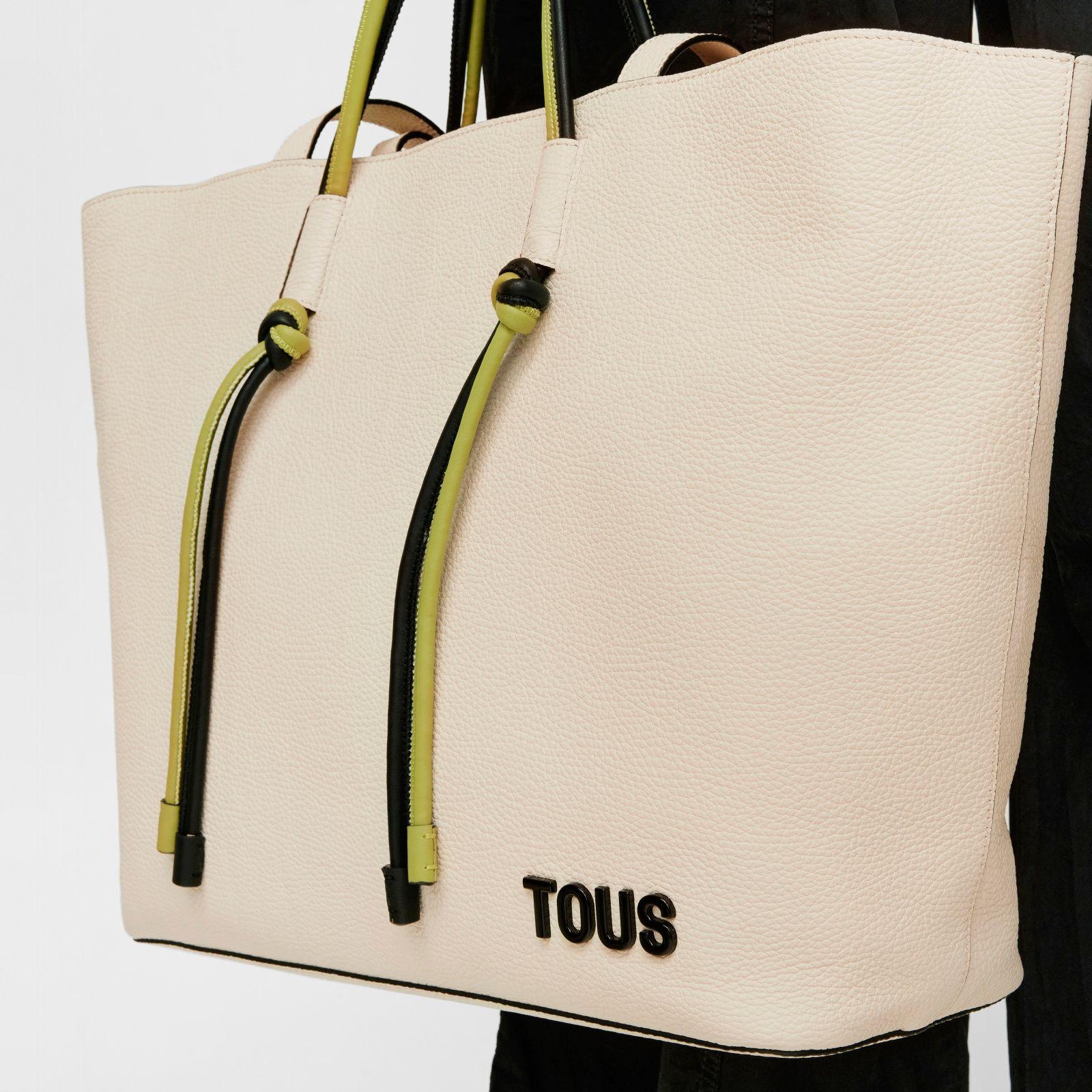 Capazo grande de piel beige TOUS Lynn-6