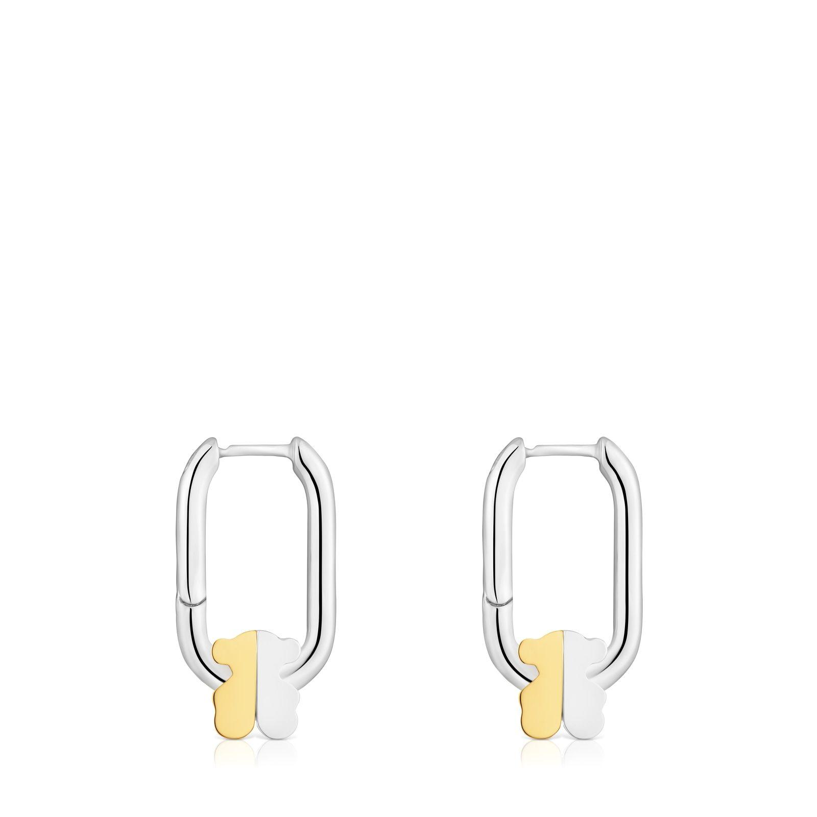 Pendientes de aro bicolor y motivo oso TOUS 1950-2