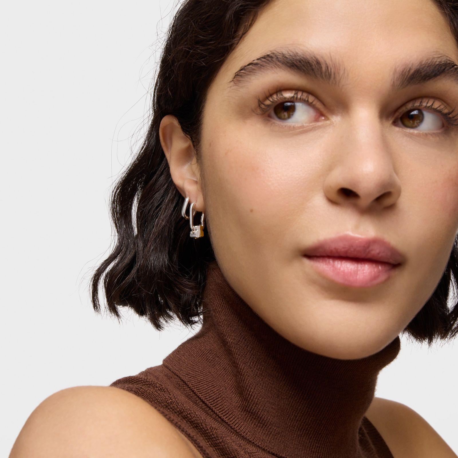 Pendientes de aro bicolor y motivo oso TOUS 1950-3