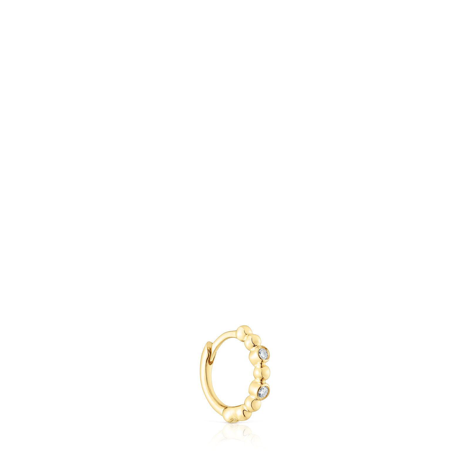 Pendiente aro con bolas de oro y diamantes Les Classiques-1