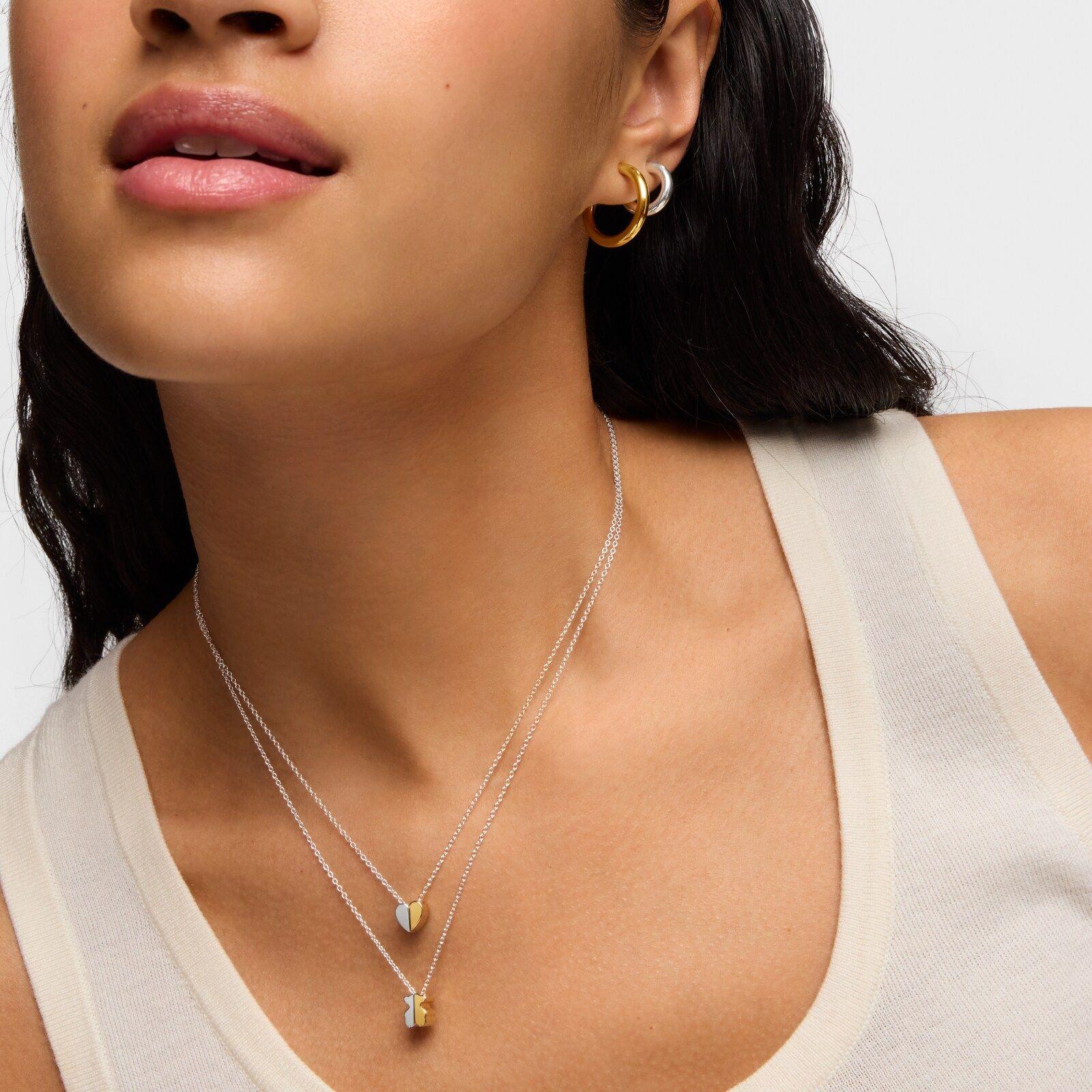 Collar bicolor y motivo corazón 7 mm TOUS 1950-3