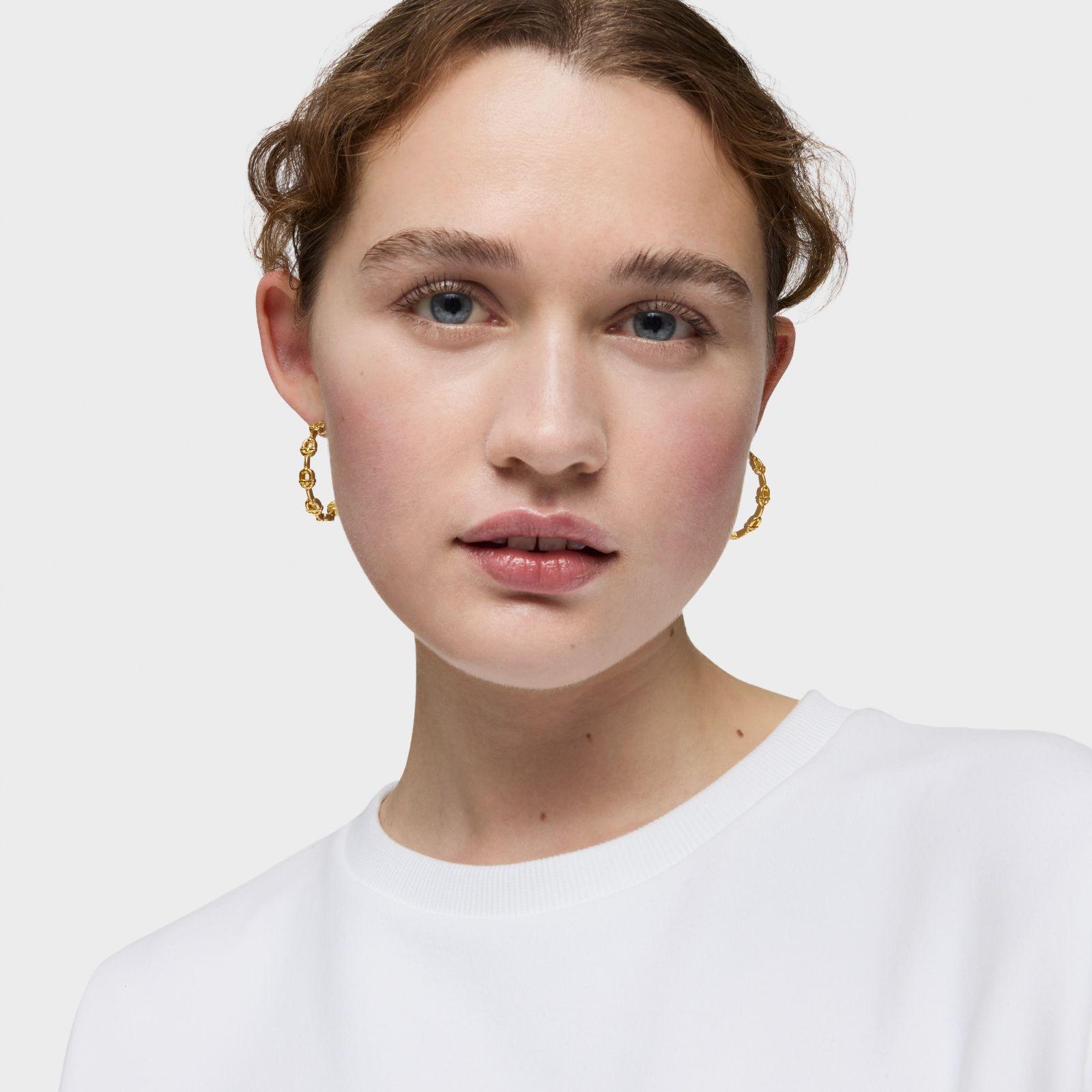 Pendientes de aro logo con baño de oro 18 kt sobre plata 30 mm TOUS MANIFESTO-3