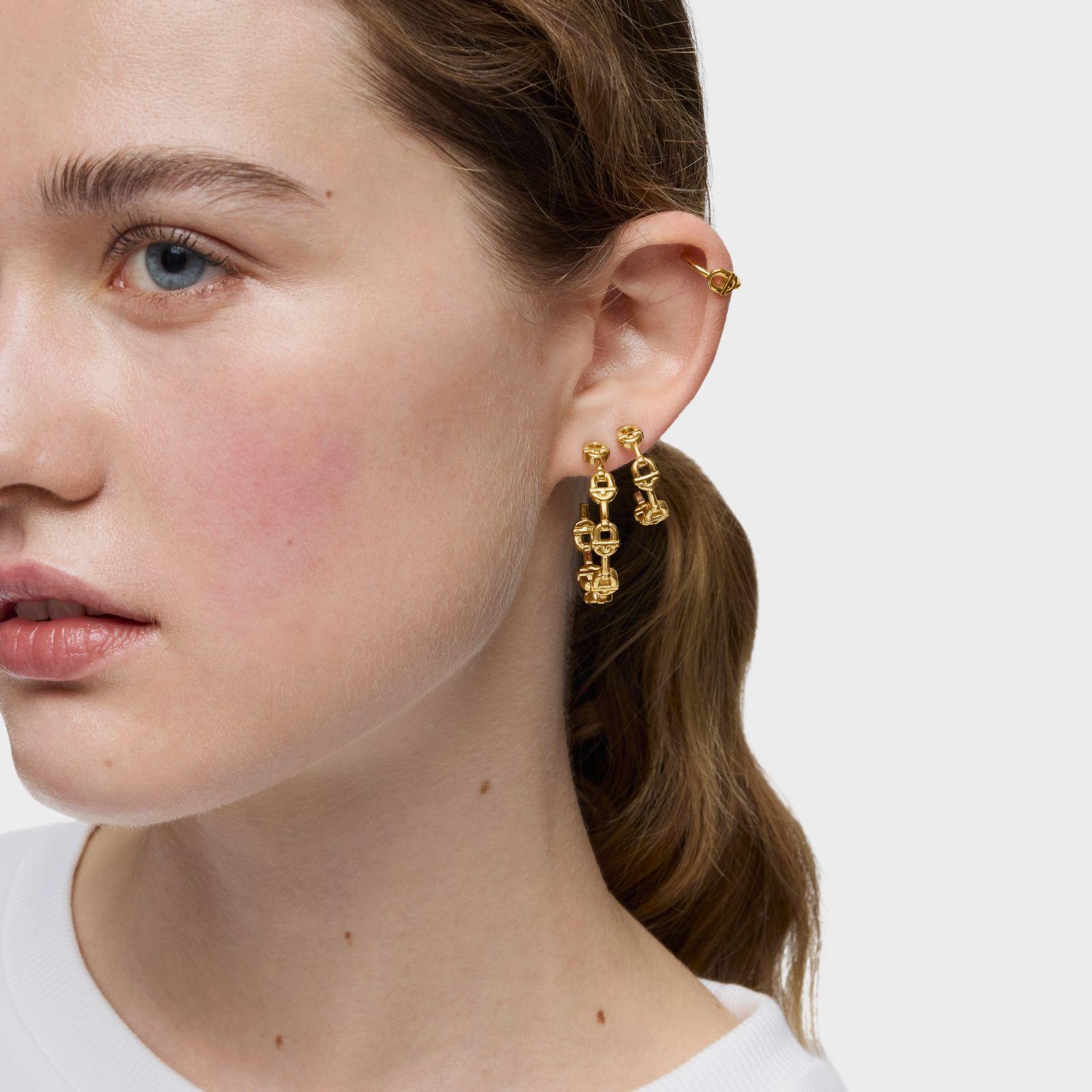 Pendientes de aro logo con baño de oro 18 kt sobre plata 30 mm TOUS MANIFESTO-4