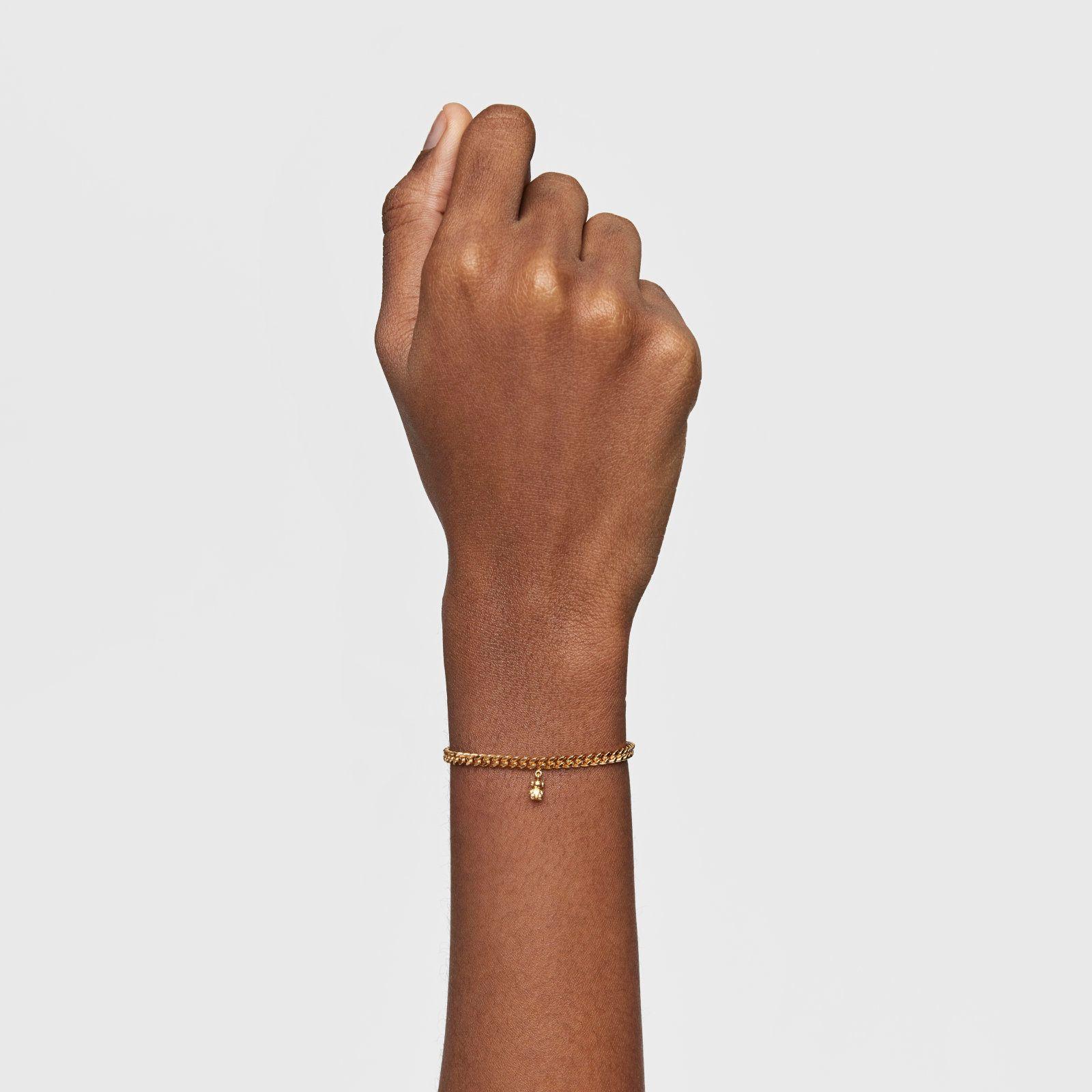 Pulsera cadena barbada con baño de oro 18 kt sobre plata Bold Bear-5