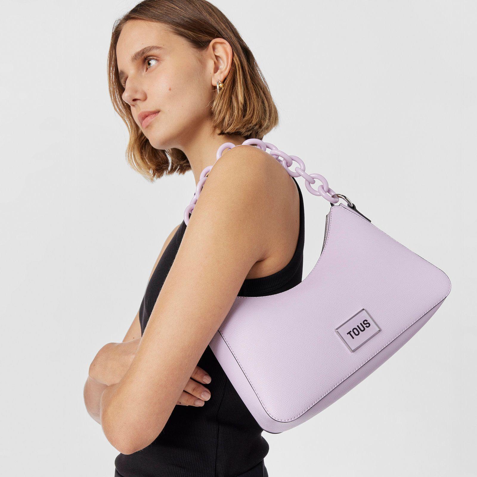 Bolso Bandolera baguette malva TOUS Sylvia-3