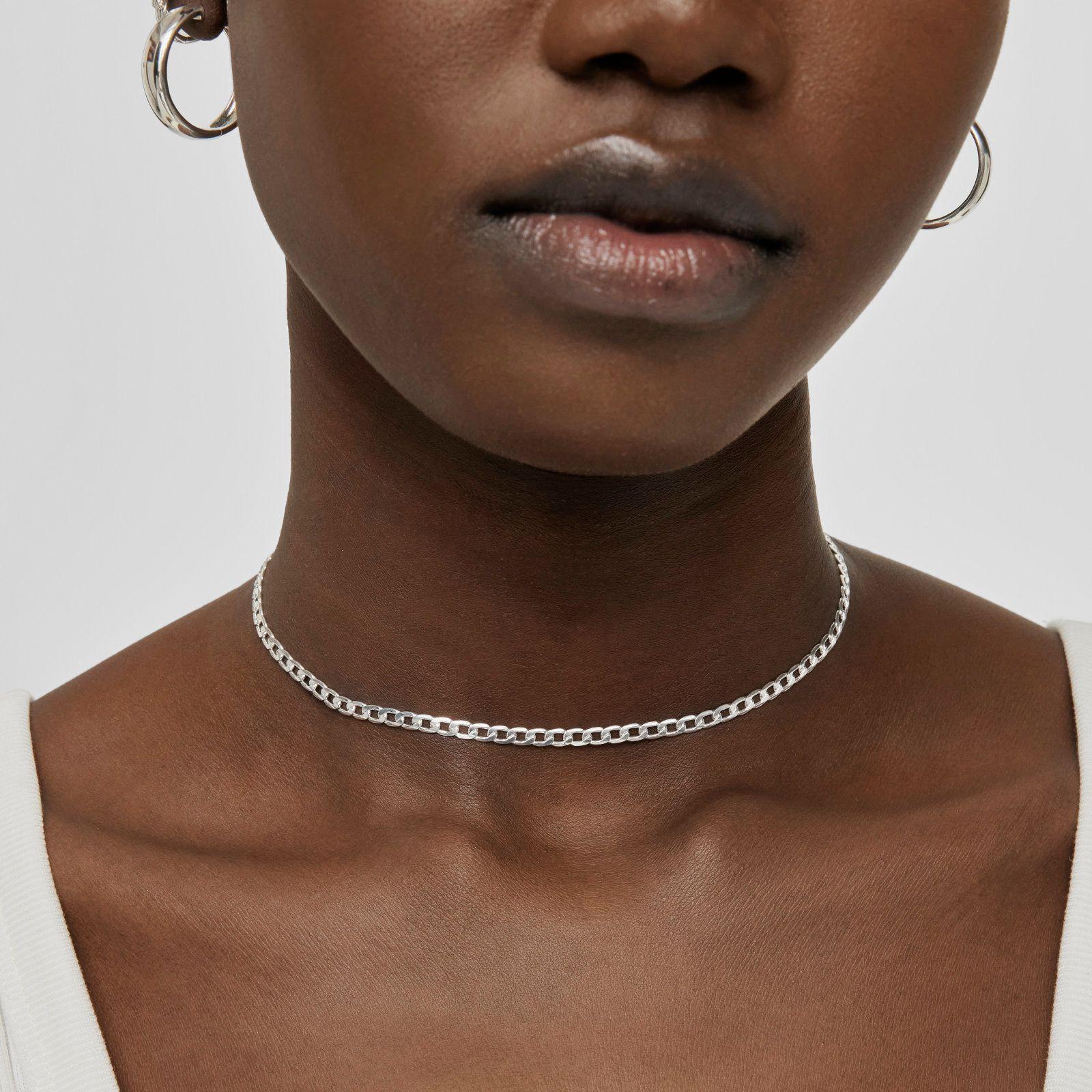 Gargantilla barbada de plata 35 cm Chain-4