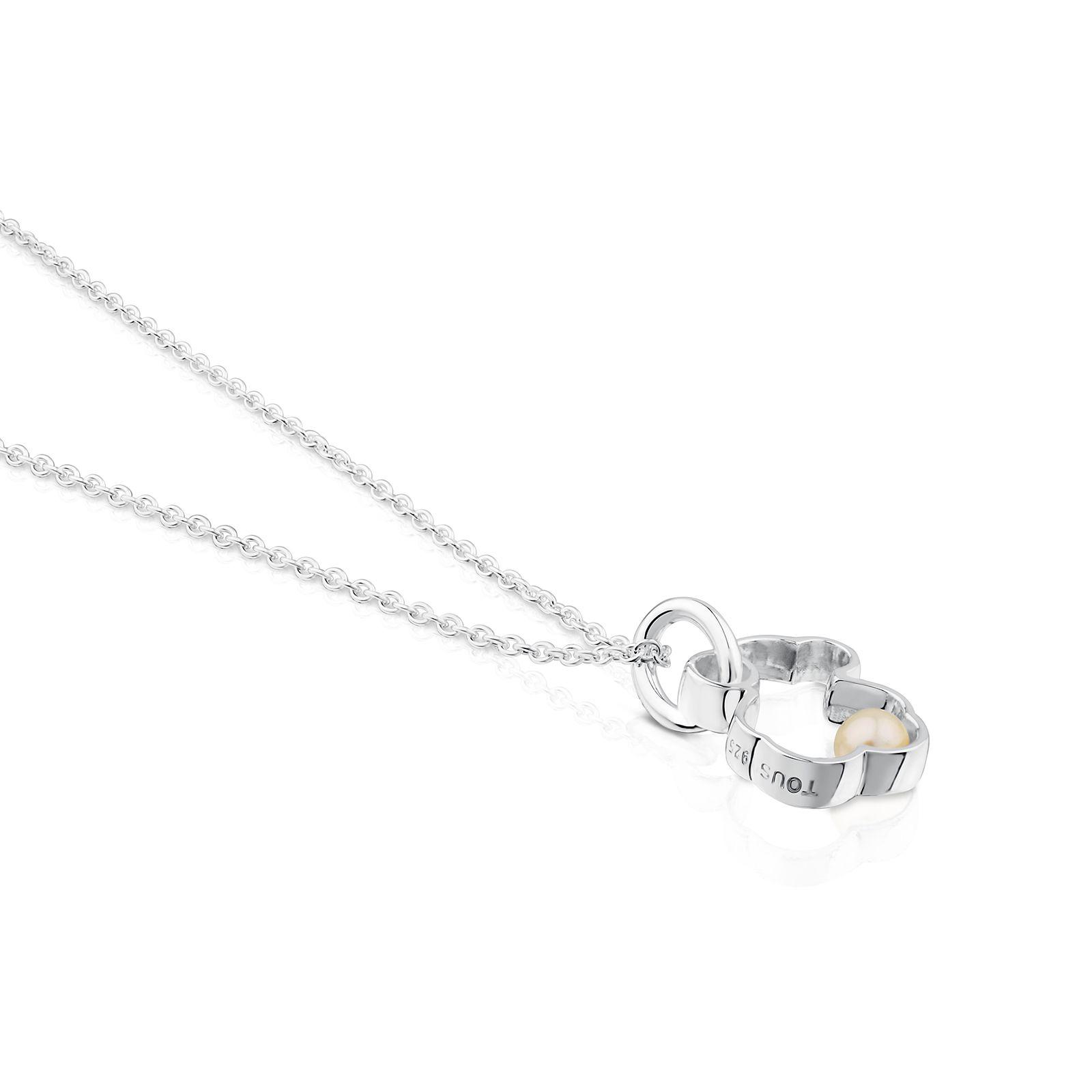 Collar Tous Silueta de Plata con Perla-2