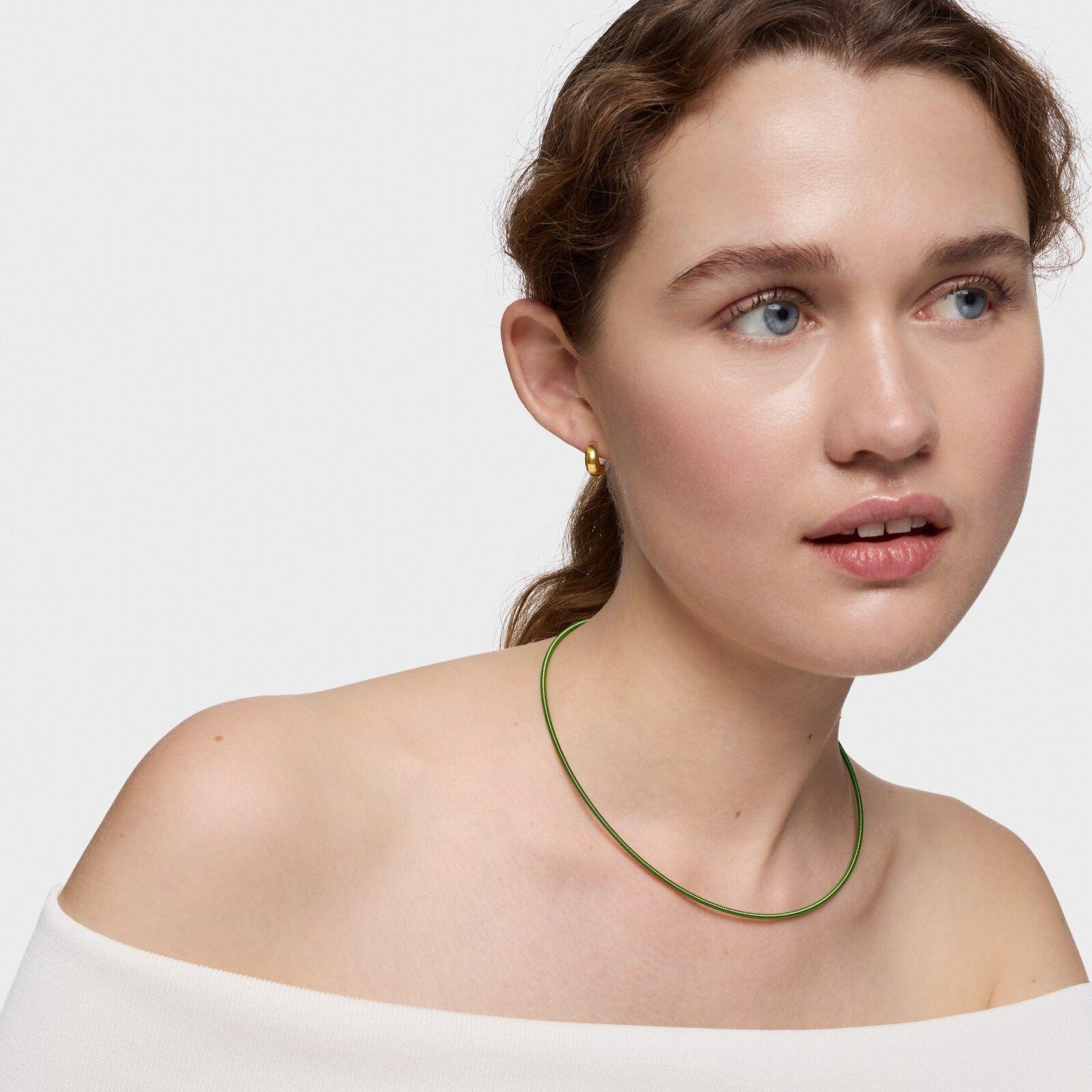 Collar de acero verde 2 mm TOUS Mesh Tube-4