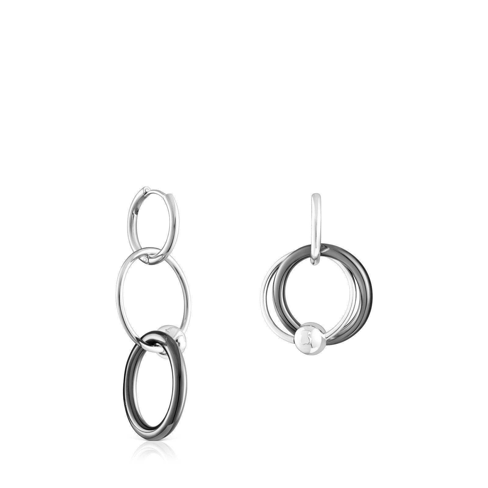 Aros de plata y plata dark silver doble aro Plump Tous-0