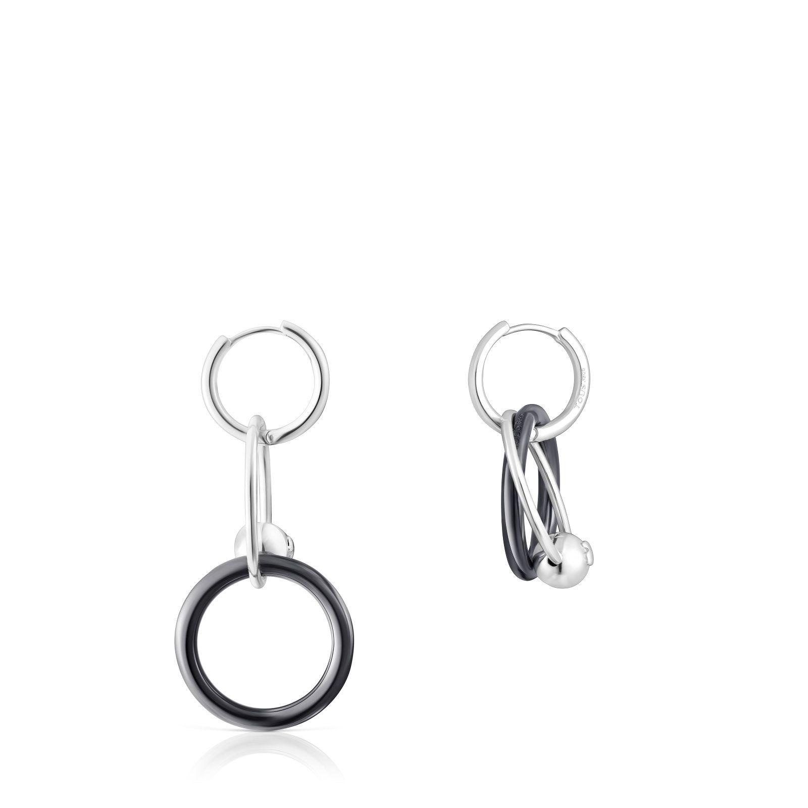 Aros de plata y plata dark silver doble aro Plump Tous-1