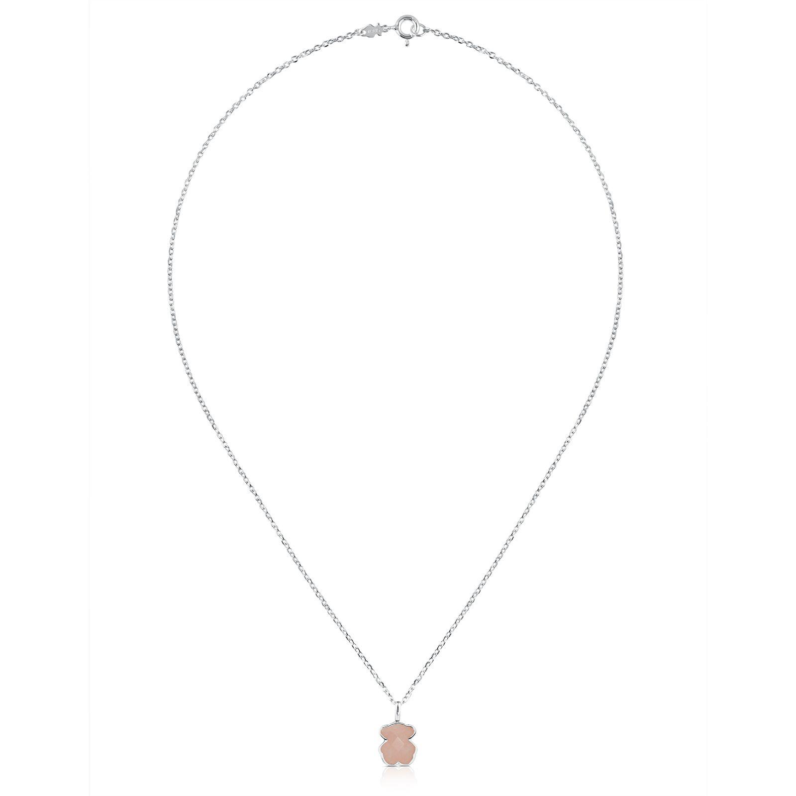 Collar Color de Plata y Cuarzo Rosa Tous-1