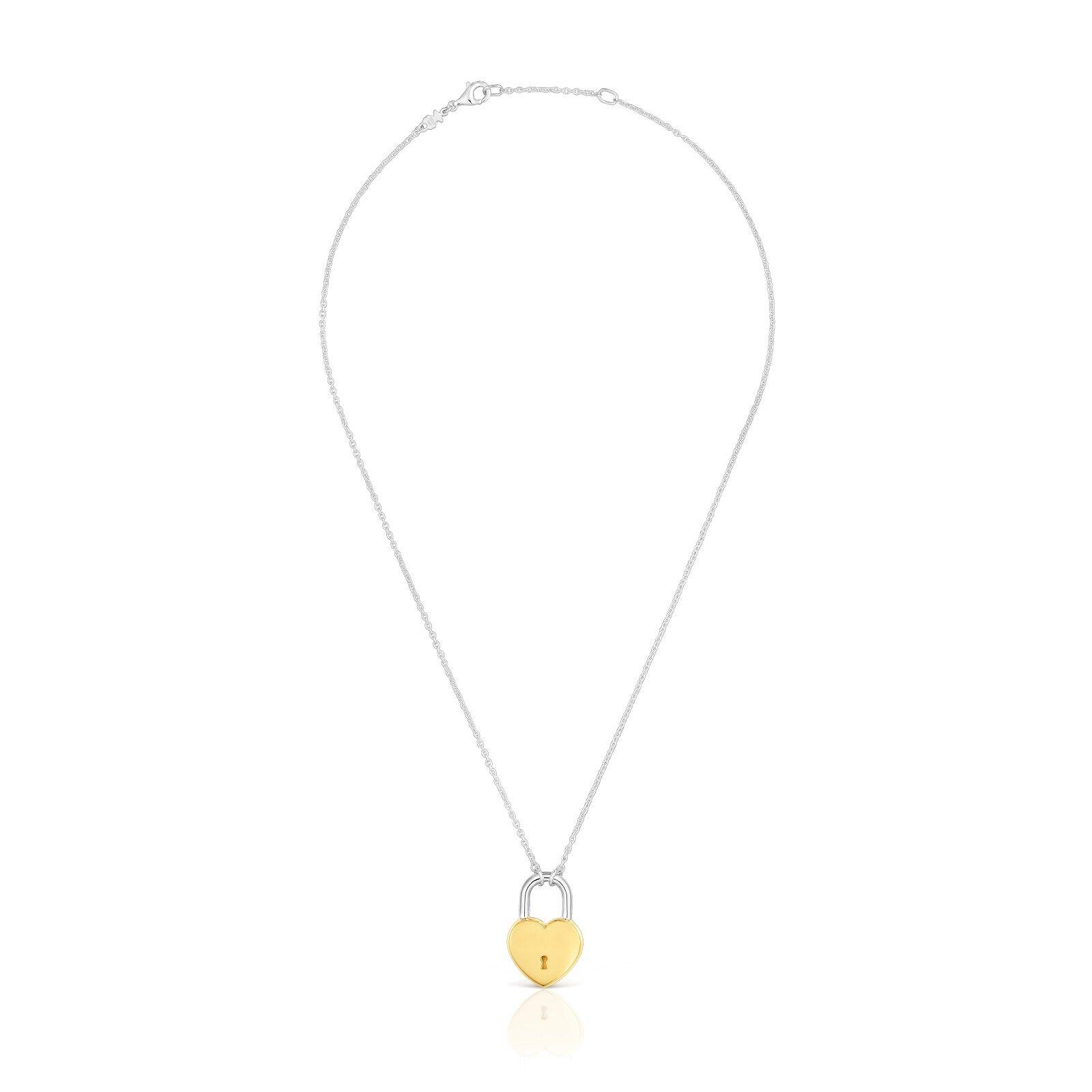 Collar bicolor motivo corazón candado TOUS Unlock-2