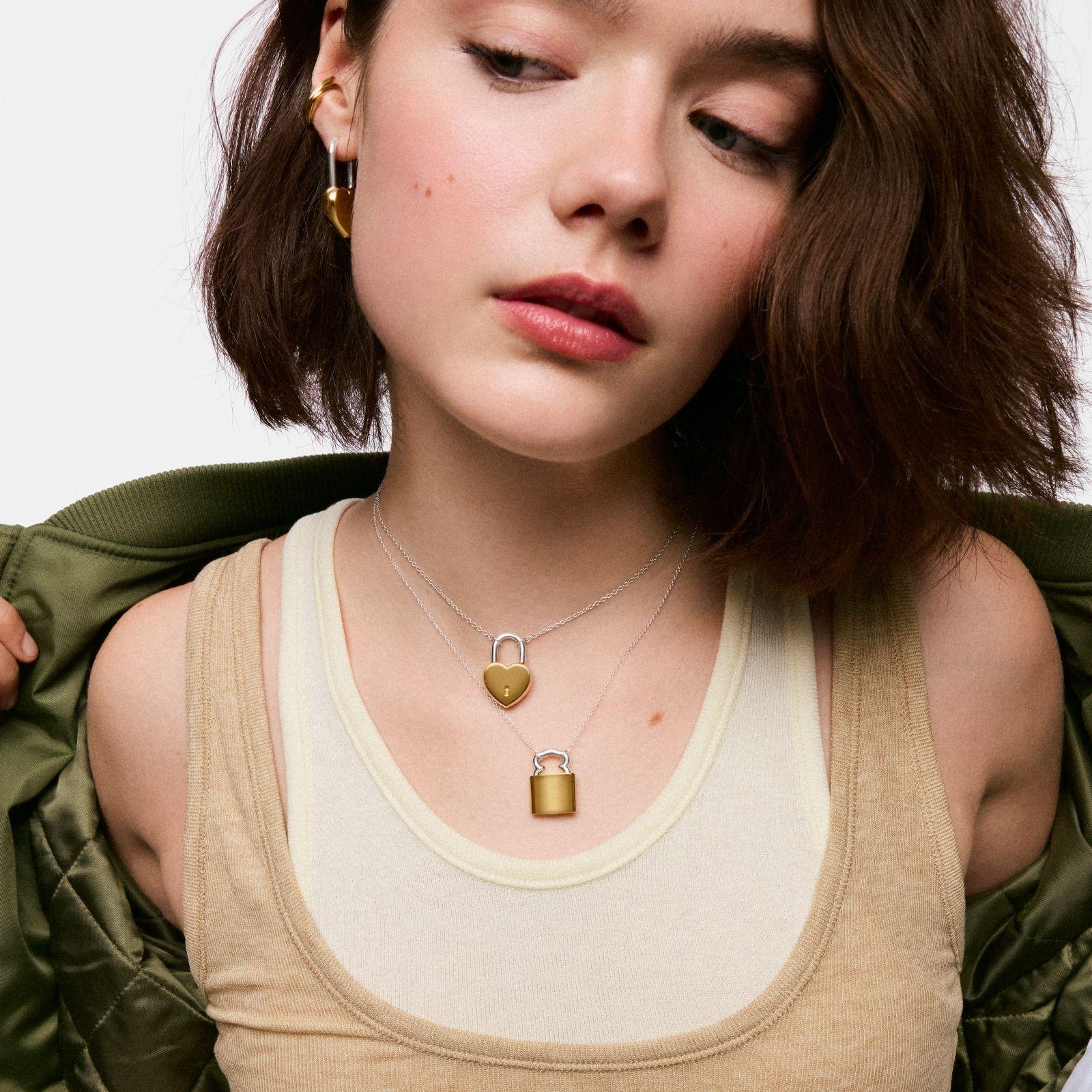 Collar bicolor motivo corazón candado TOUS Unlock-3