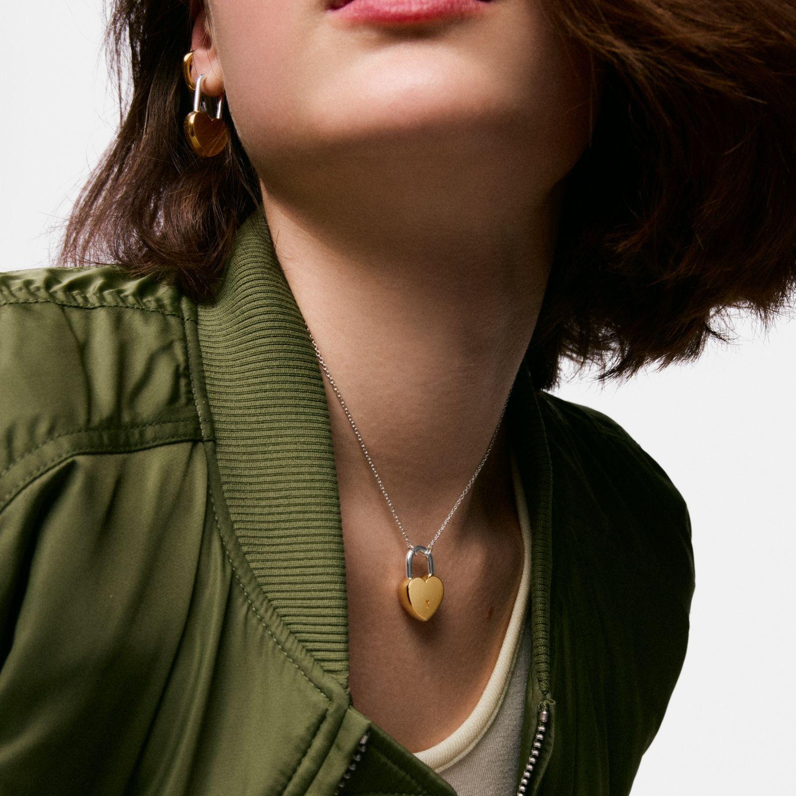 Collar bicolor motivo corazón candado TOUS Unlock-4