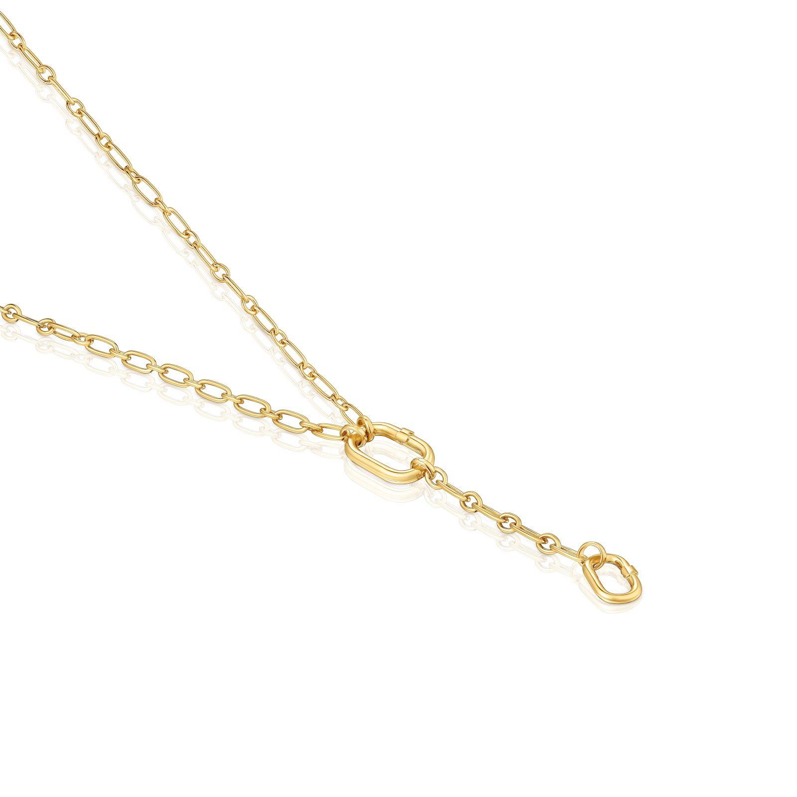 Collar mediano con baño de oro 18 kt sobre plata con anilla-2