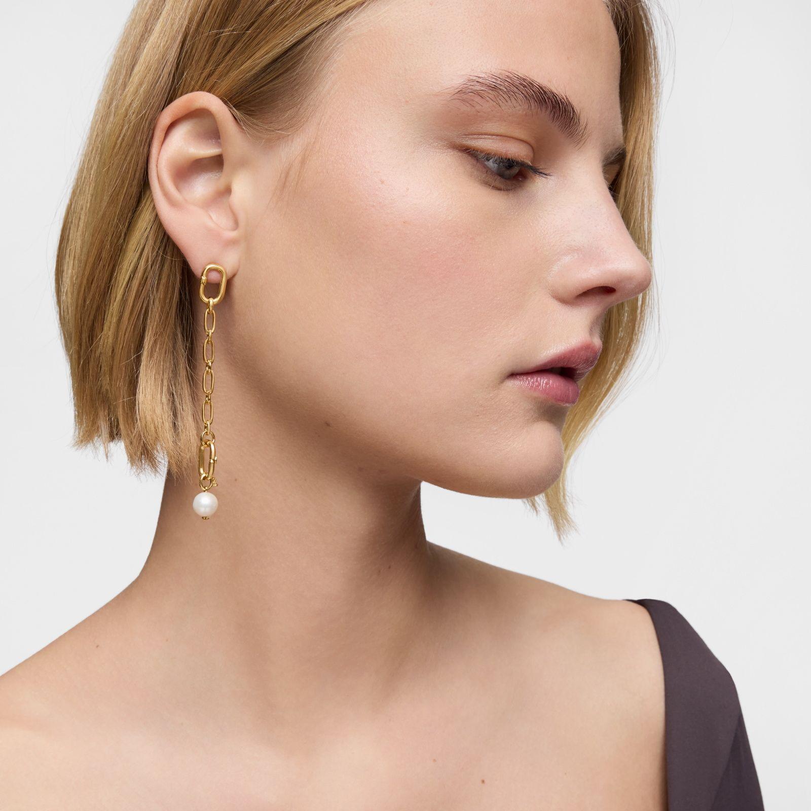 Collar mediano con baño de oro 18 kt sobre plata con anilla-4