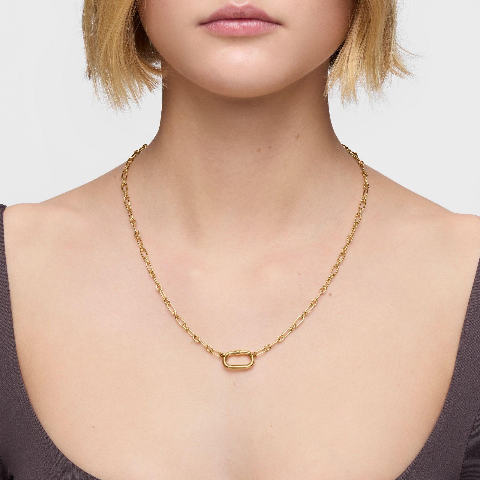 Collar mediano con baño de oro 18 kt sobre plata con anilla-6