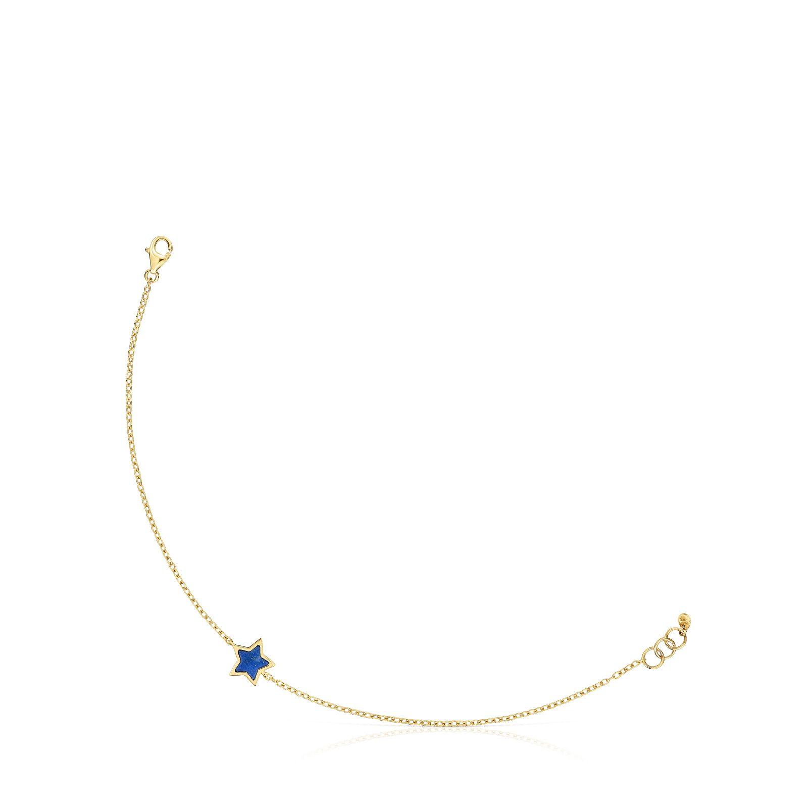 Pulsera cadena de oro 14 kt y lapislázuli XXS-0