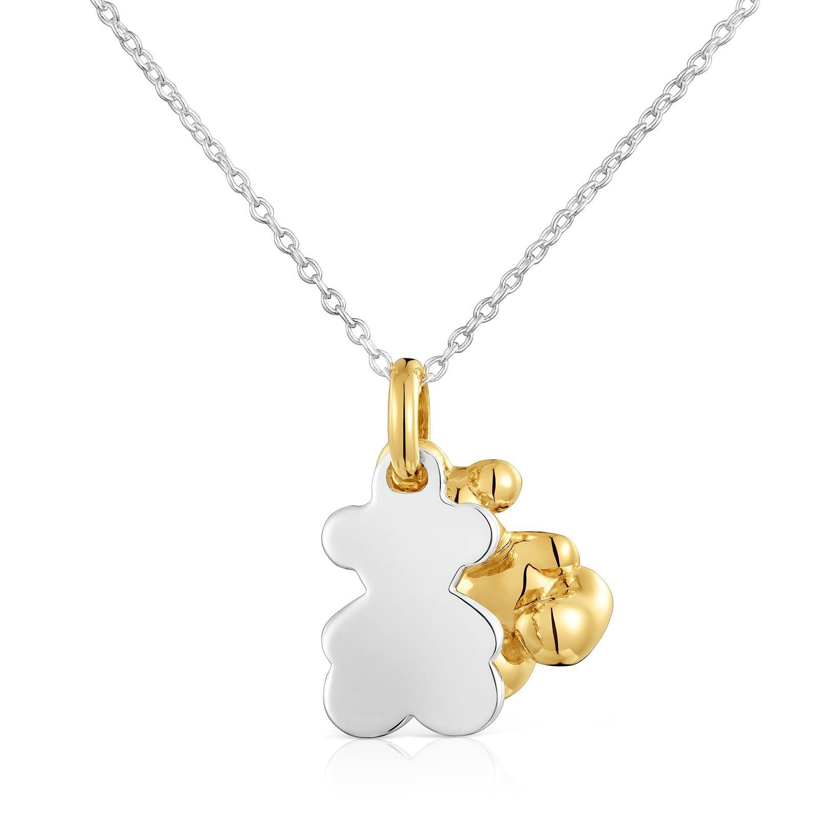 Collar bicolor con doble oso Bold Bear-3