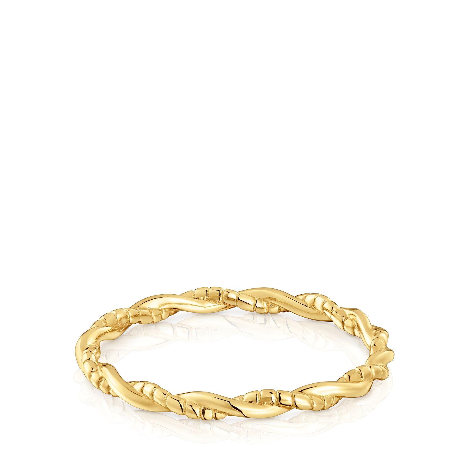Anillo trenzado con baño de oro 18 kt sobre plata TOUS-2
