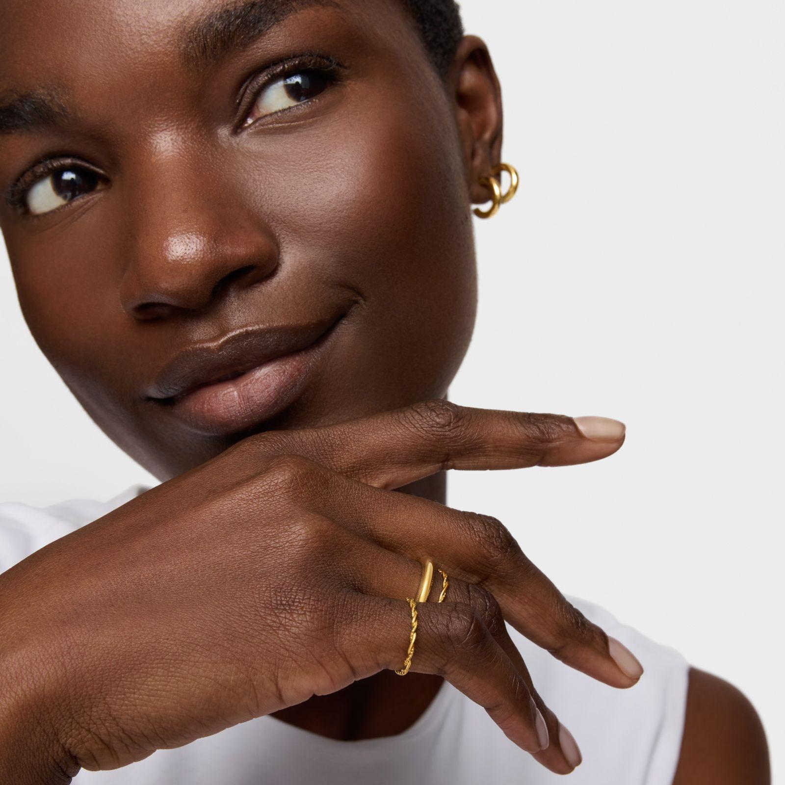 Anillo trenzado con baño de oro 18 kt sobre plata TOUS-4