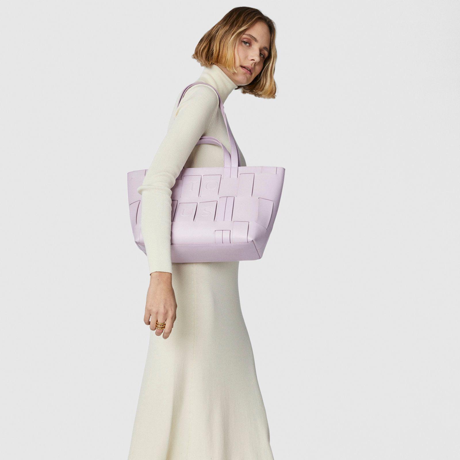 Bolso Capazo malva y beige TOUS Damas-3
