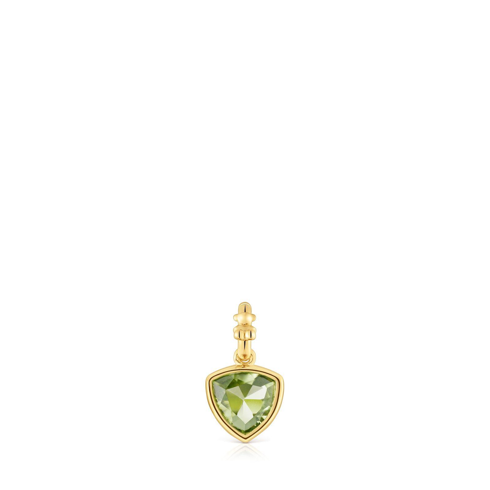 Colgante pequeño baño de oro 18 kt sobre plata y peridoto-0