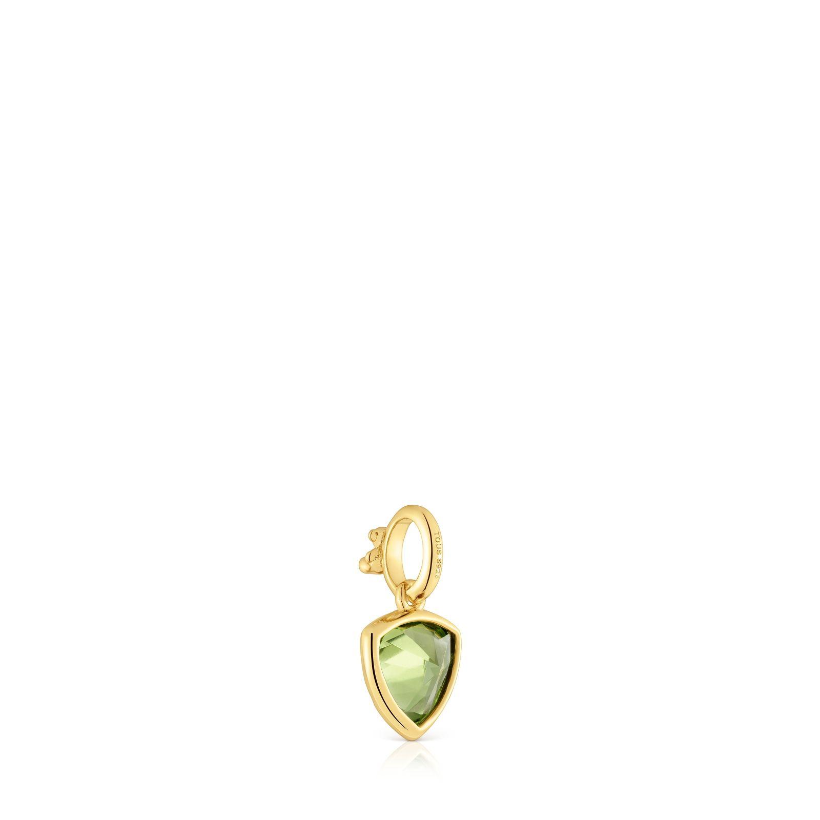 Colgante pequeño baño de oro 18 kt sobre plata y peridoto-2