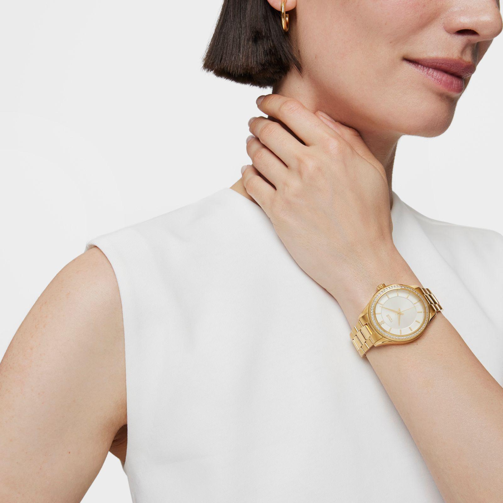 Reloj T-Shine analógico acero dorado y zirconias cúbicas-3