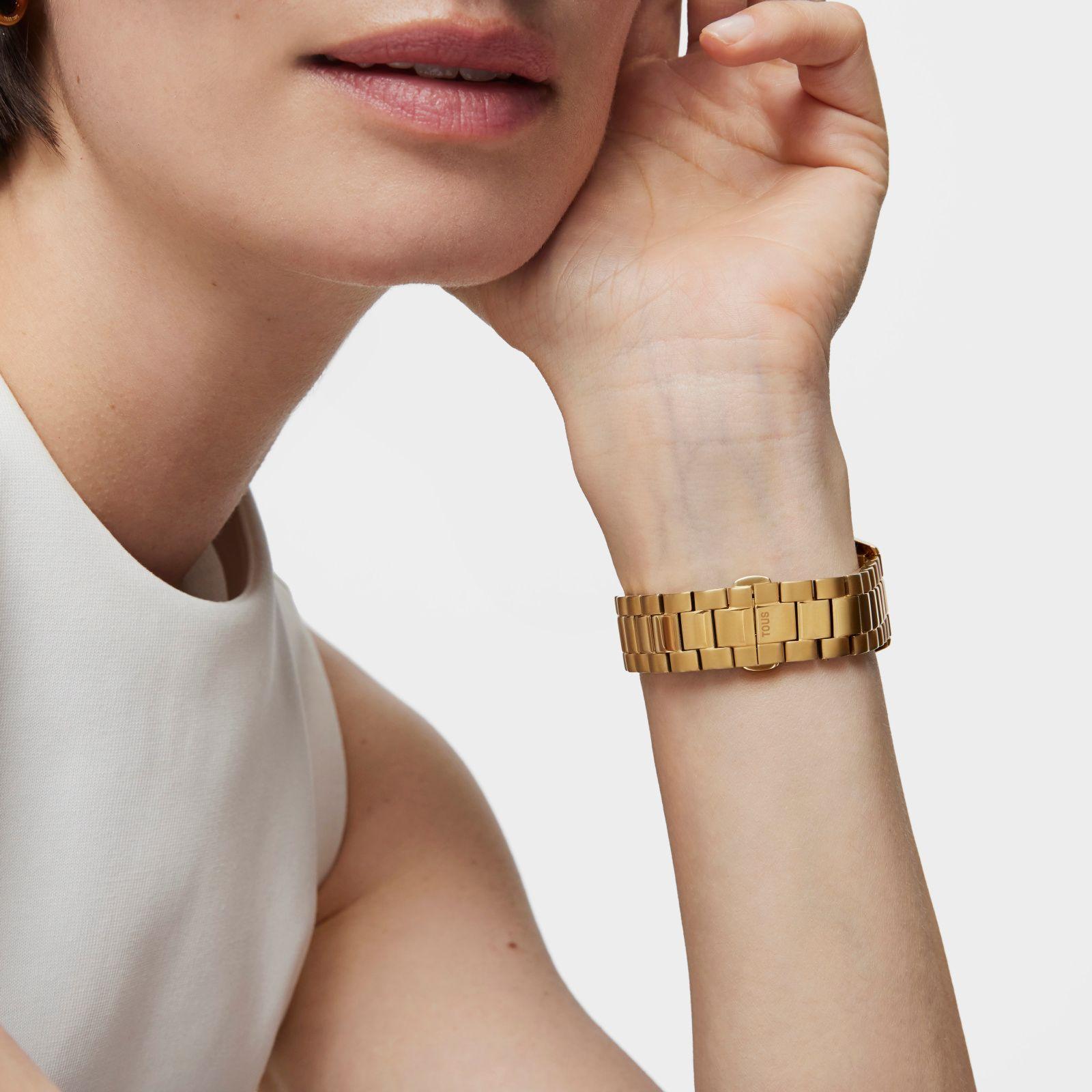 Reloj T-Shine analógico acero dorado y zirconias cúbicas-5