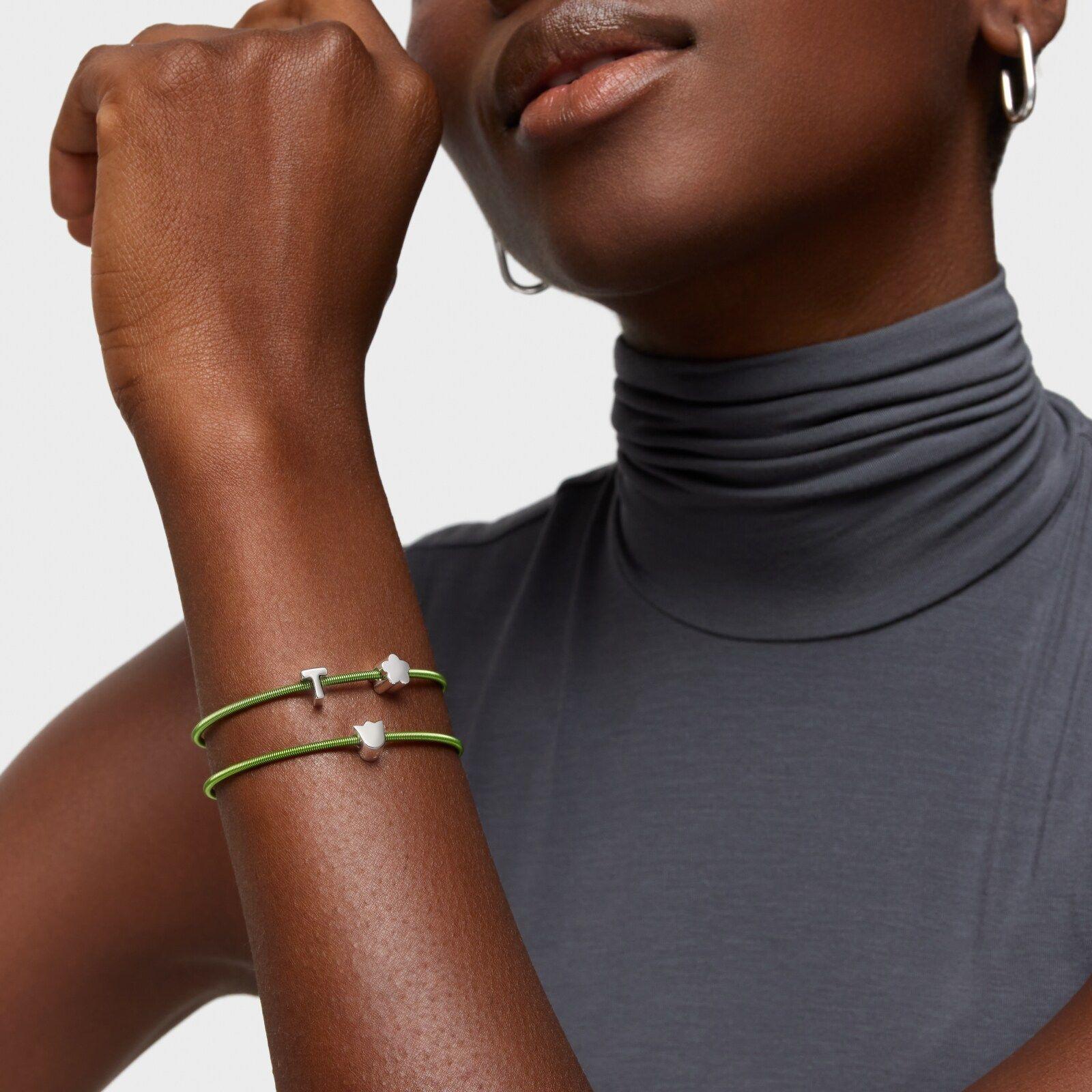 Pulsera de acero verde 2 mm TOUS Mesh Tube-3