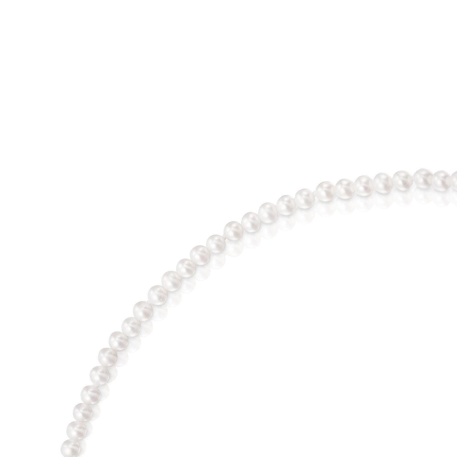 Collar con perlas cultivadas y anilla de plata Hold Oval-2