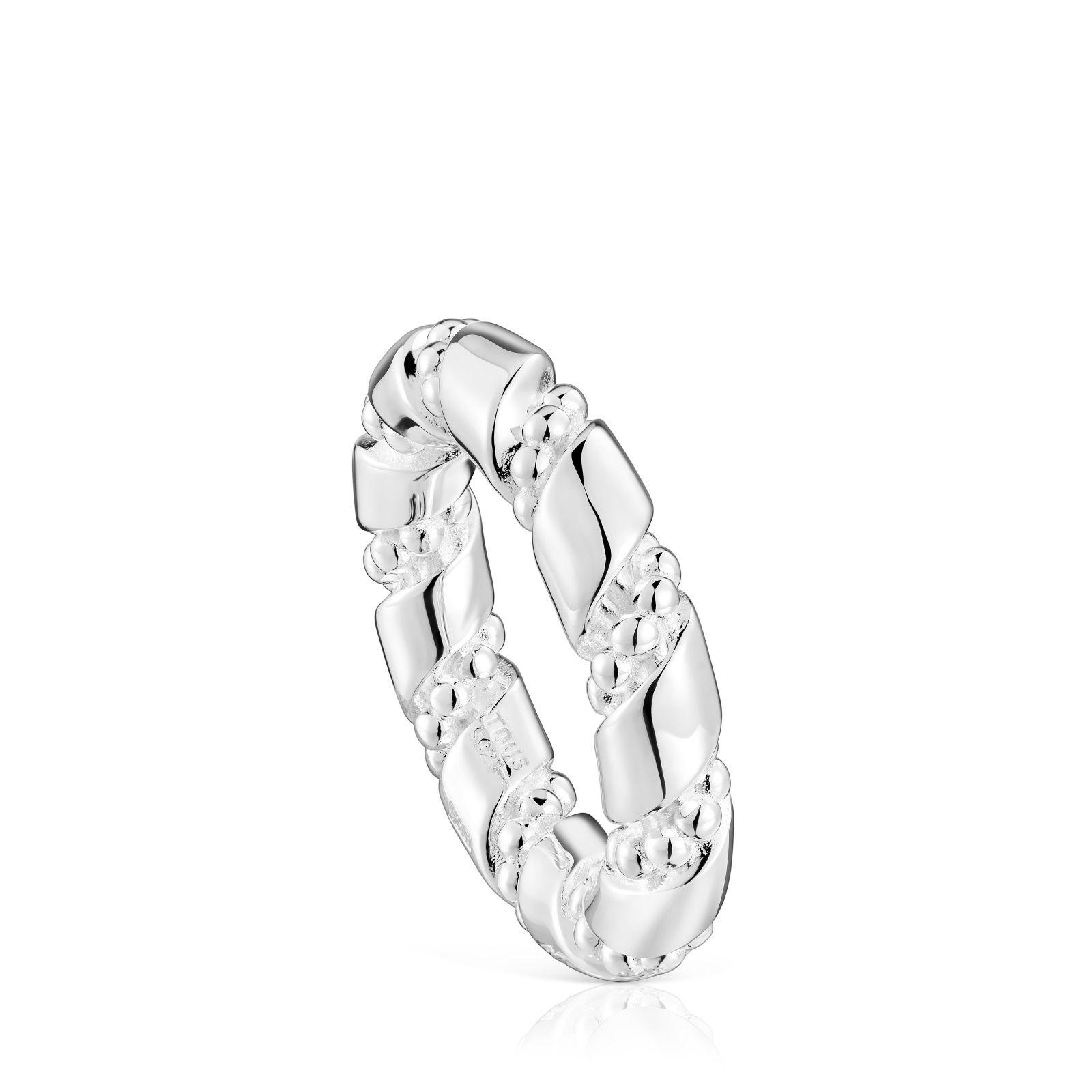 Anillo grande de plata Twisted-0