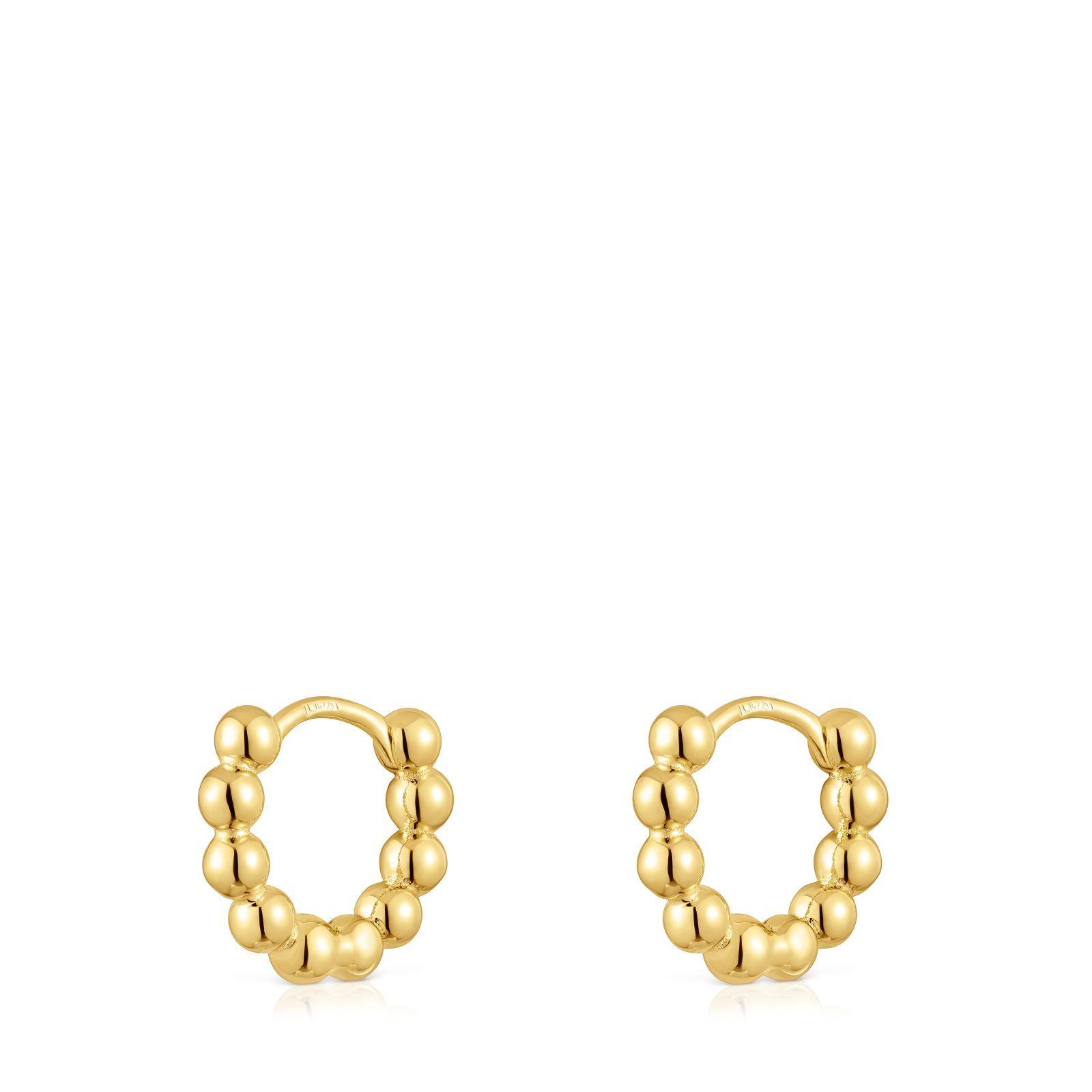 Pendientes pequeños con baño de oro 10 mm Gloss-2