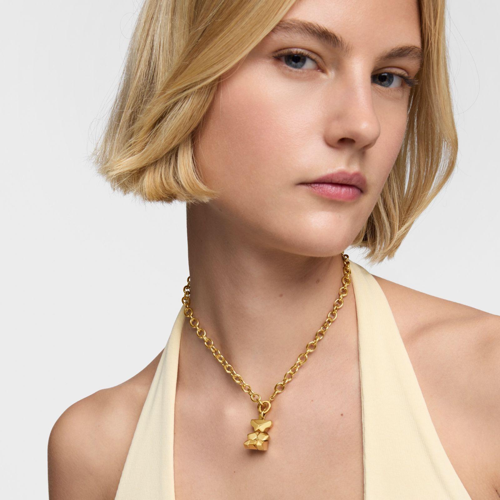 Colgante con baño de oro 18 kt sobre plata oso cúbico TOUS Sweet 40s-3