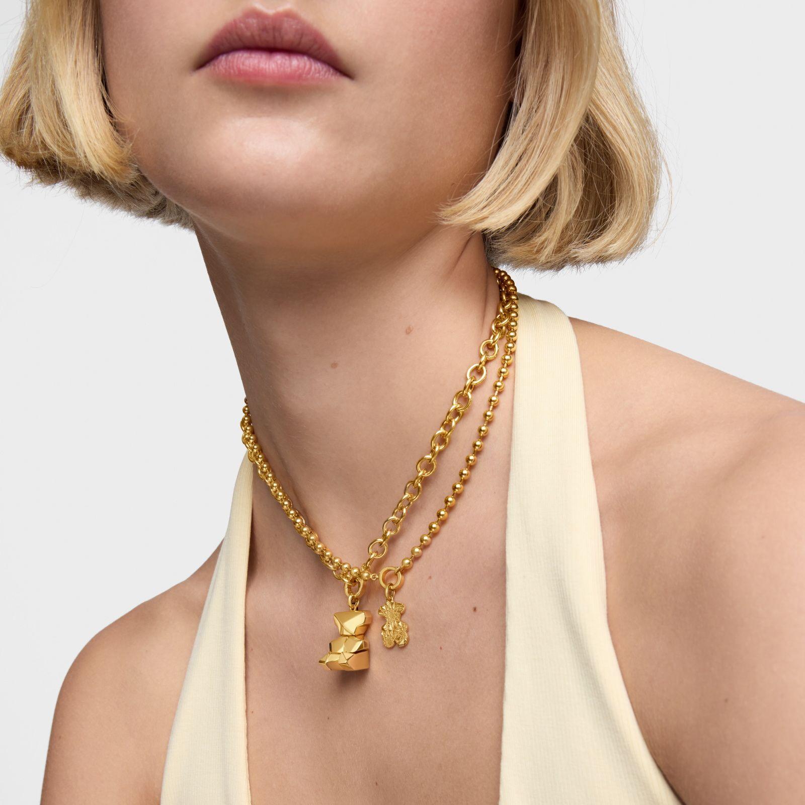 Colgante con baño de oro 18 kt sobre plata oso cúbico TOUS Sweet 40s-4