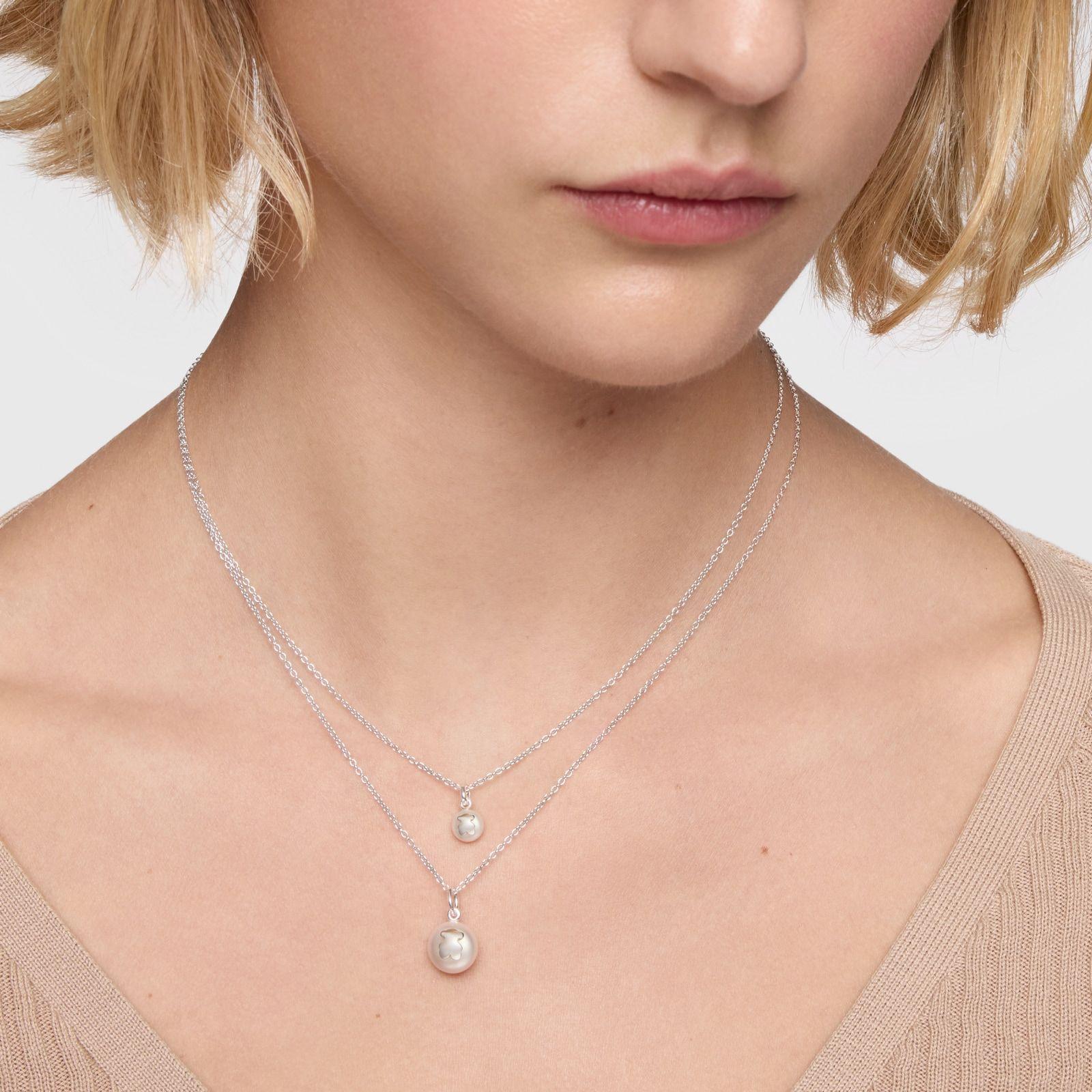 Collar corto de plata y perla cultivada de agua dulce 6,5 mm Icon Pearl-5