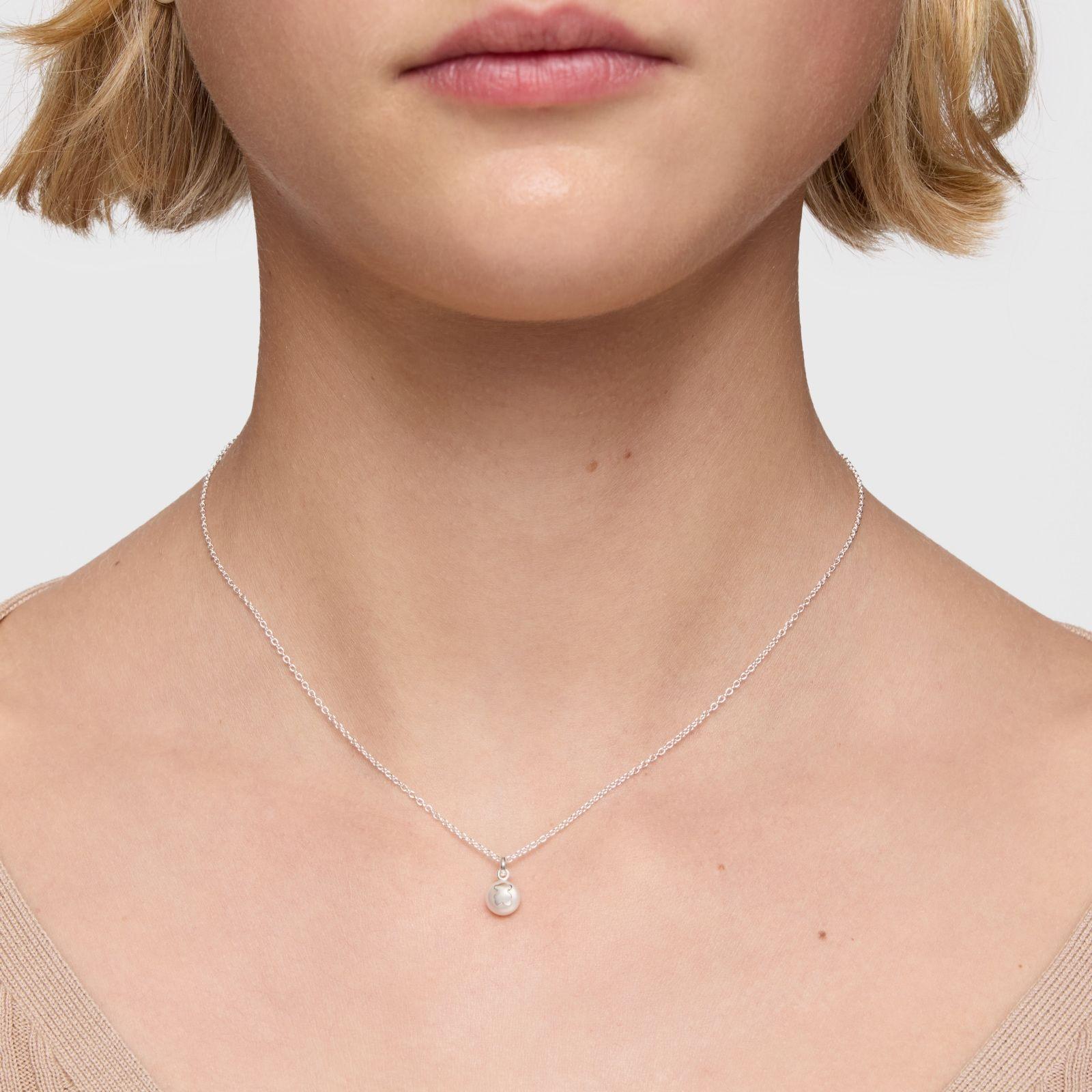 Collar corto de plata y perla cultivada de agua dulce 6,5 mm Icon Pearl-6